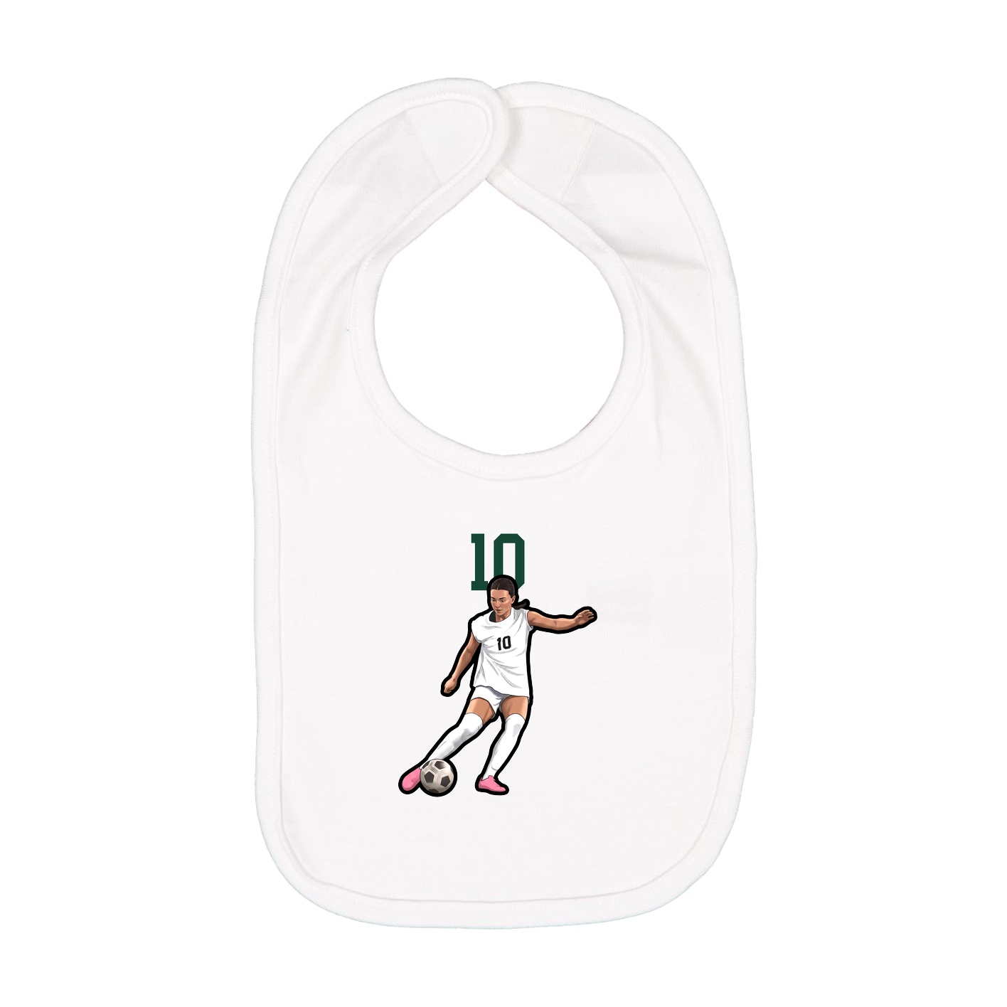 Infant Bib — Number Top in White
