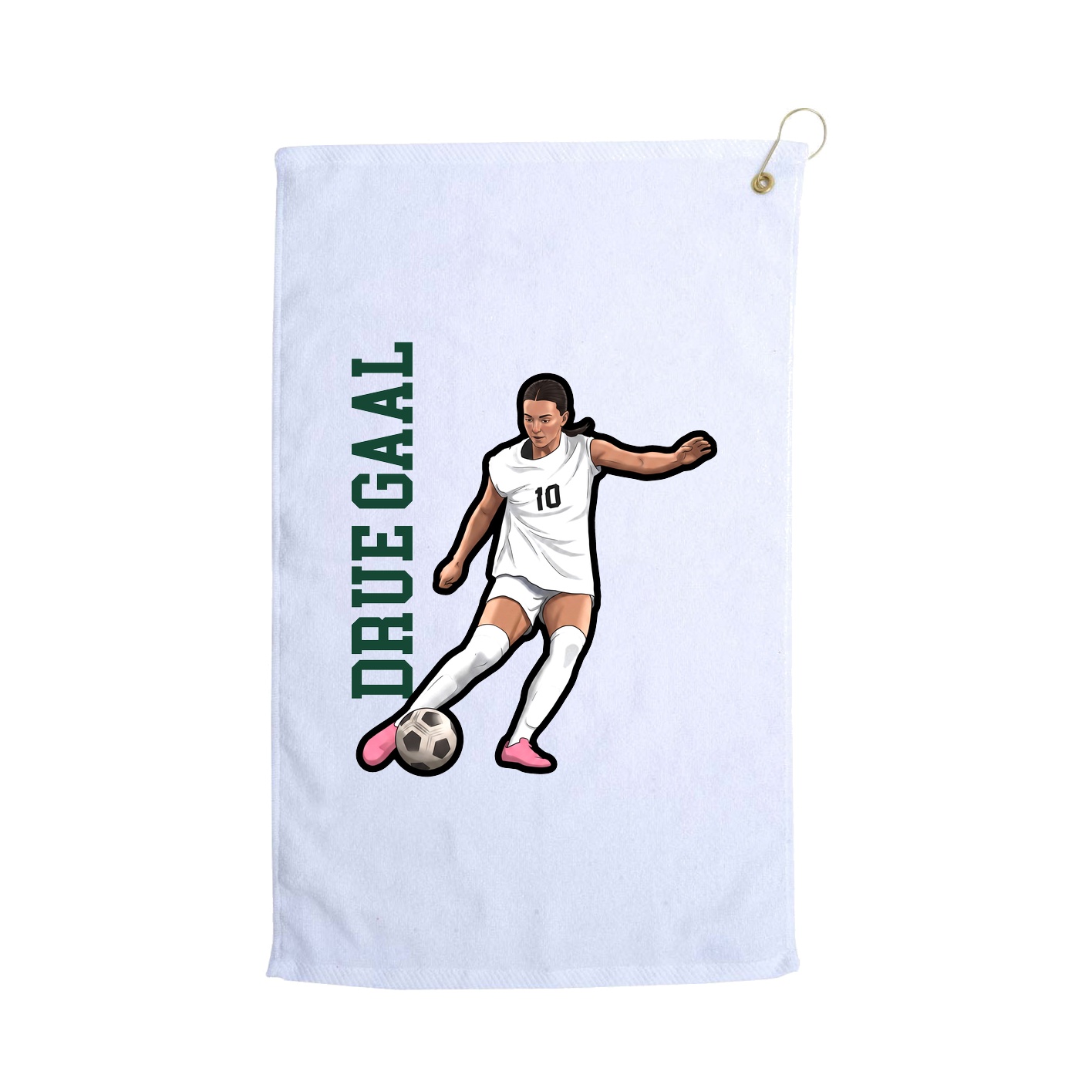 Golf Towel — Name Vertical in White