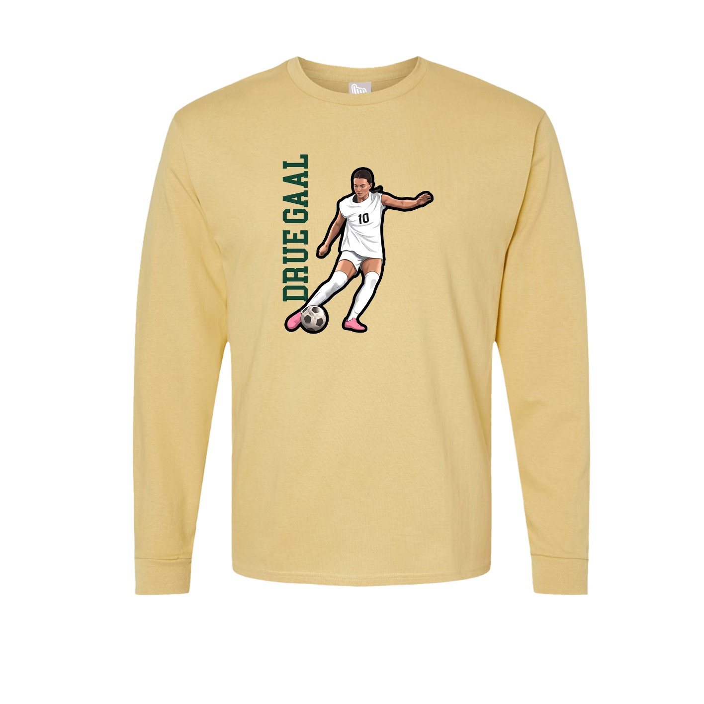 Long Sleeve Tee — Name Vertical in Vegas Gold