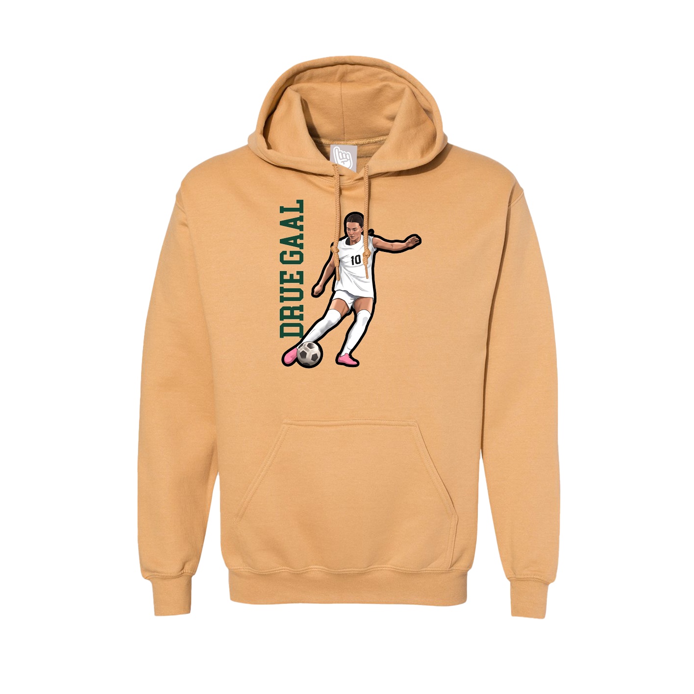 Hoodie — Name Vertical in Vegas Gold