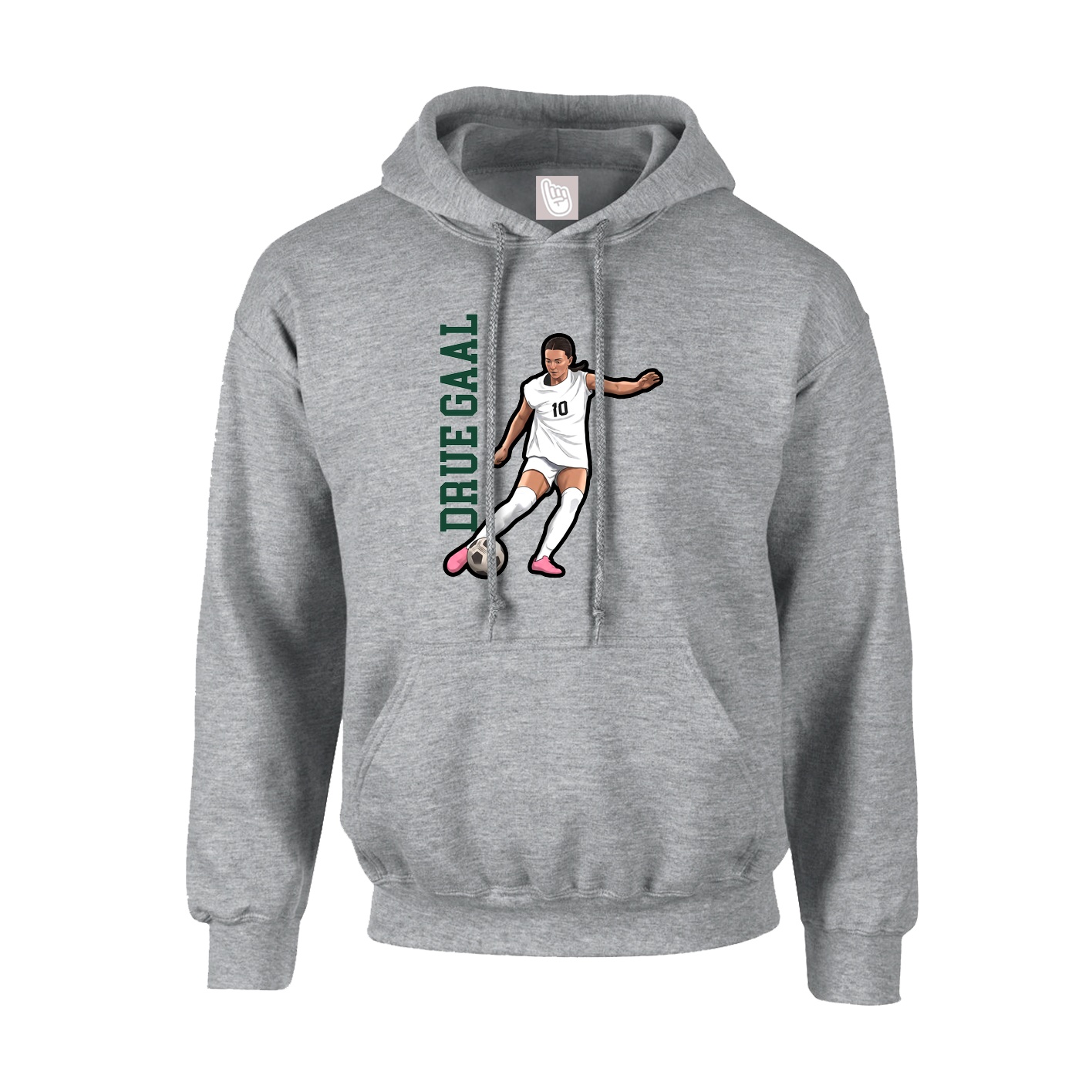 Youth Hoodie — Name Vertical in Grey