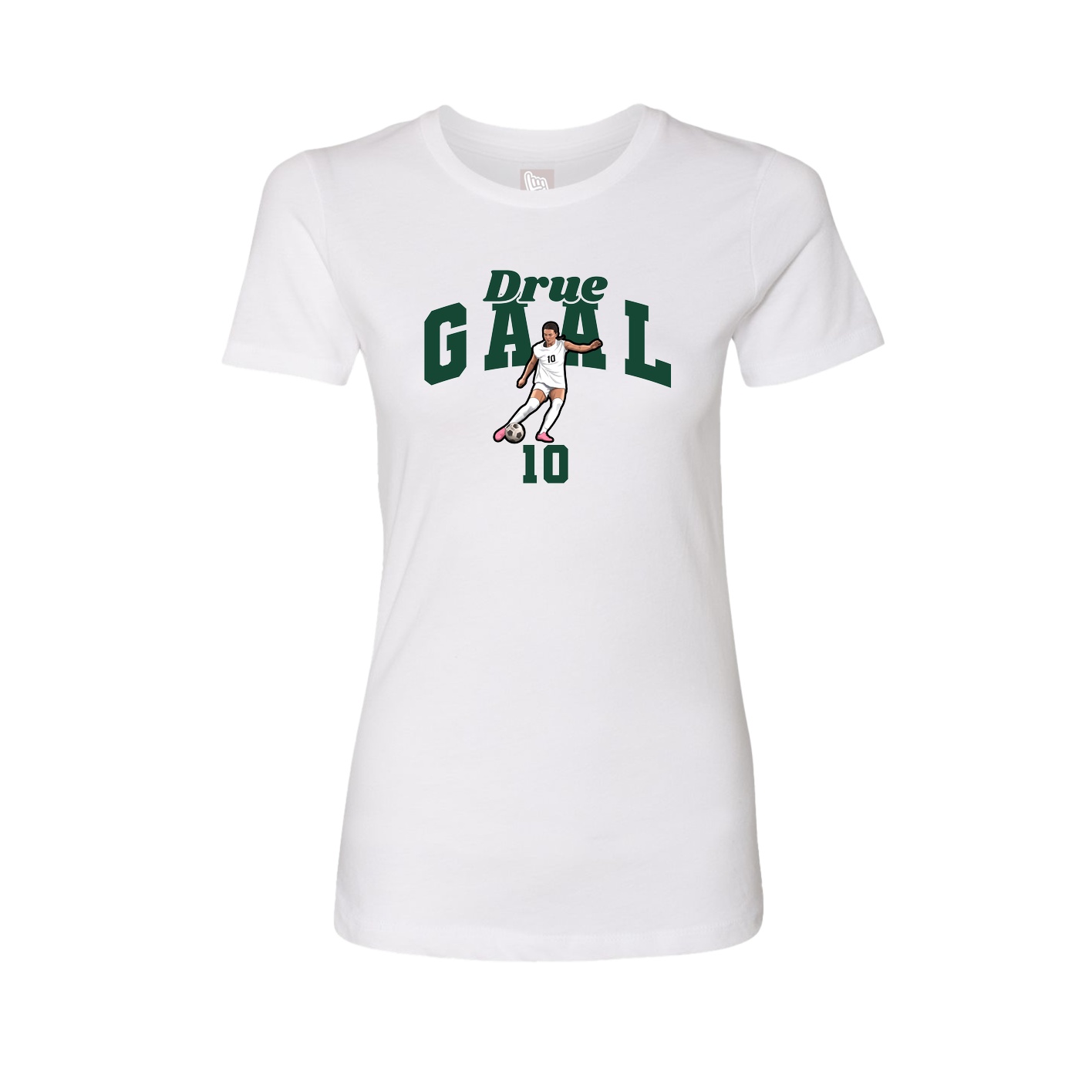 Fitted Women's Tee — Signature Arch in White