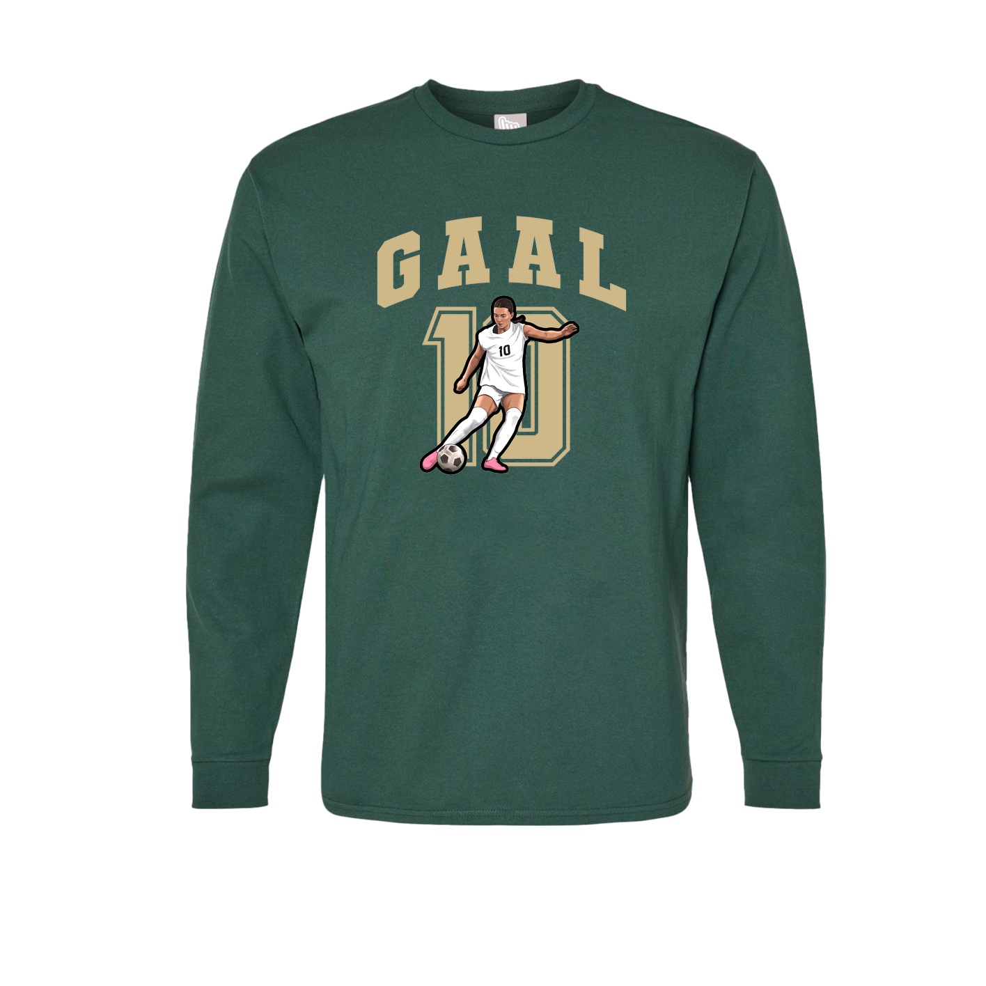 Long Sleeve Tee — Number in Green