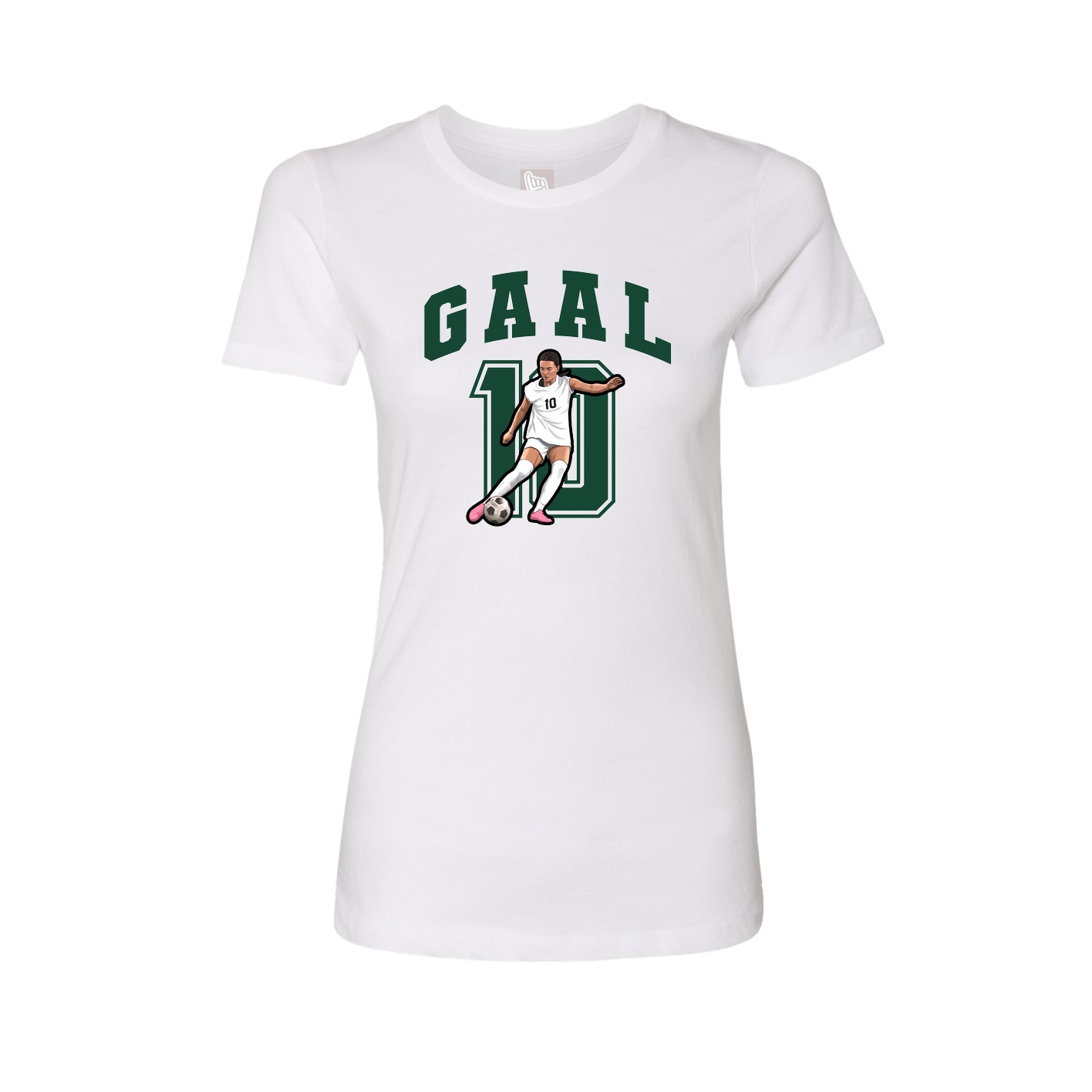 Fitted Women's Tee — Number in White