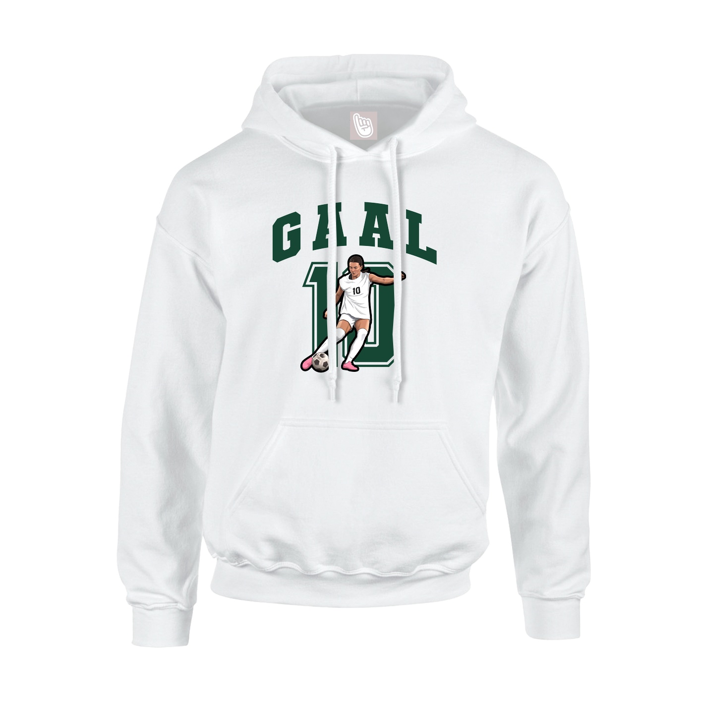 Youth Hoodie — Number in White