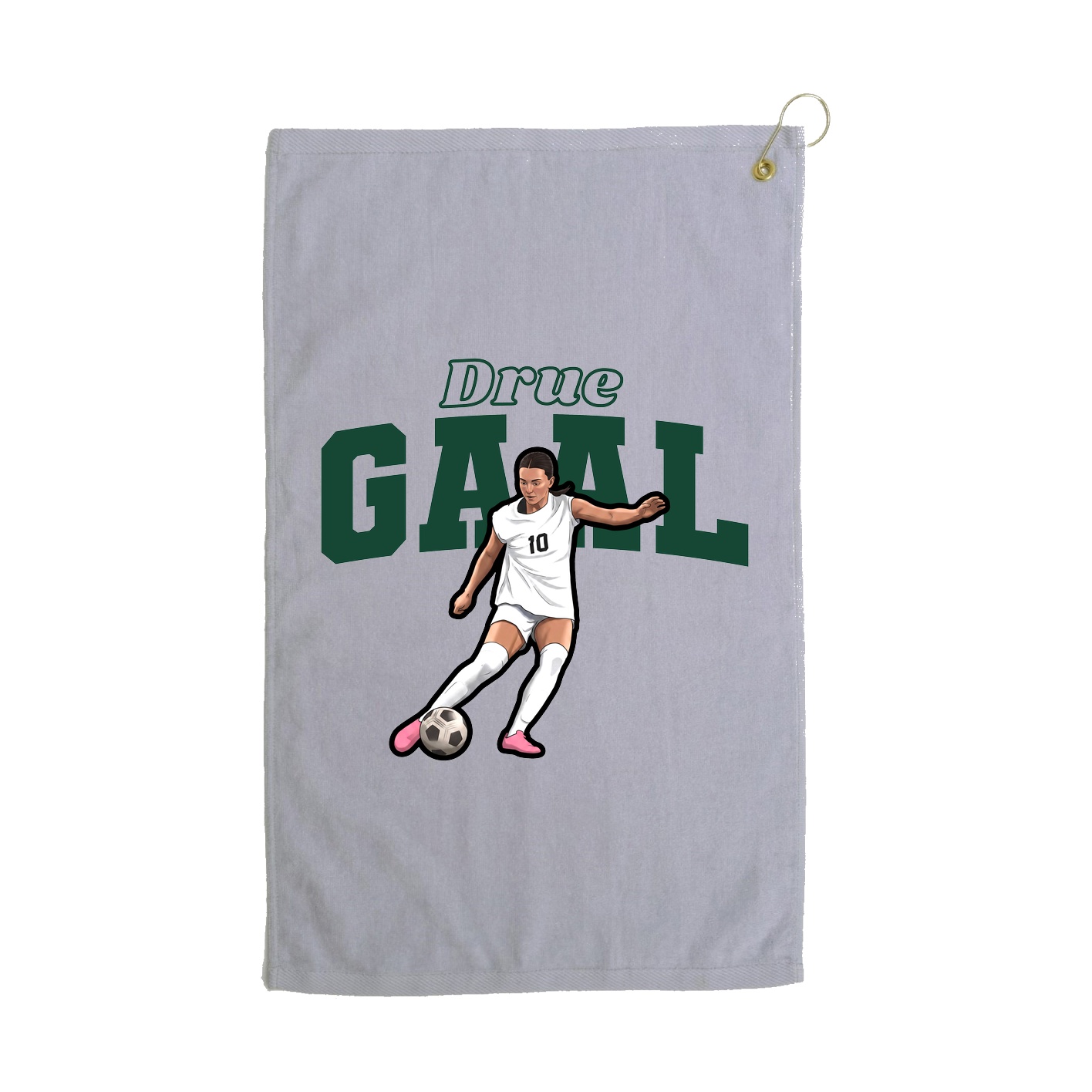 Golf Towel — Name Arch in Grey