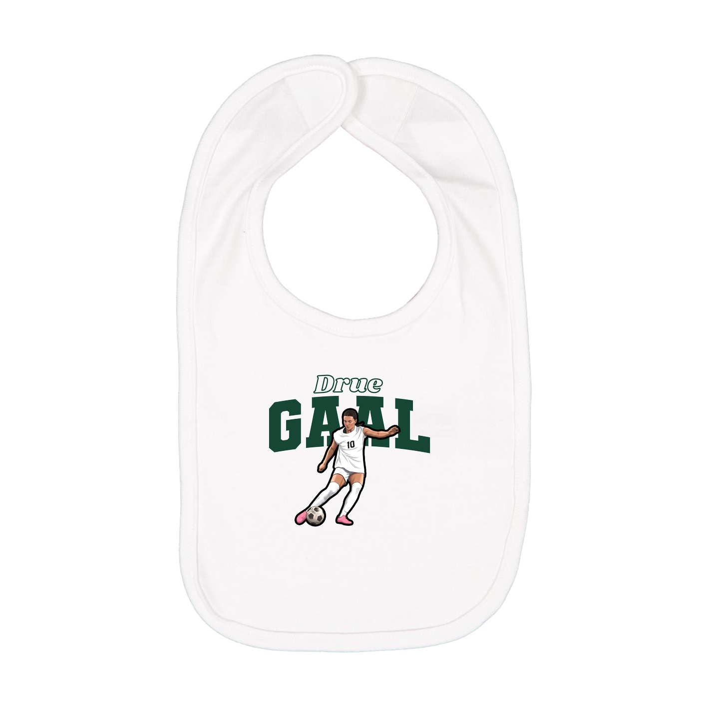 Infant Bib — Name Arch in White
