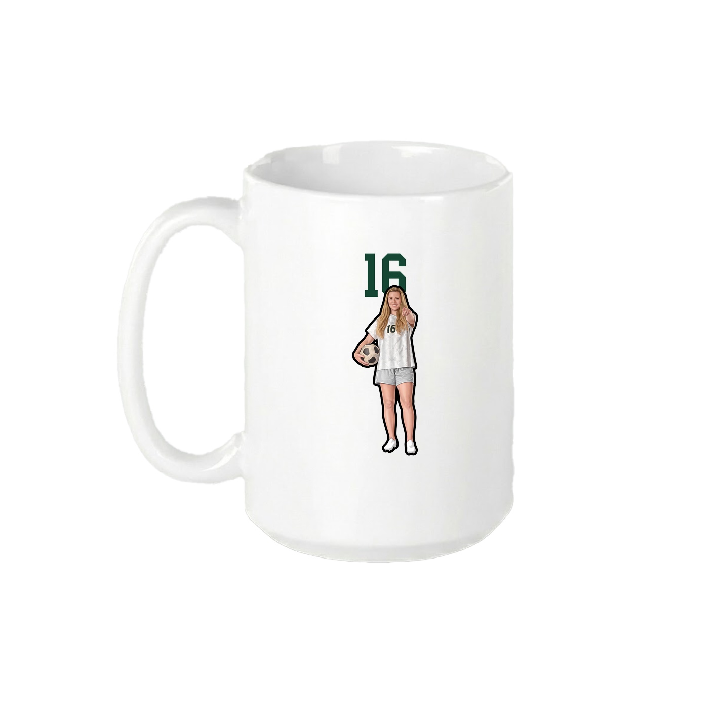 15oz Coffee Mug — Number Top in White