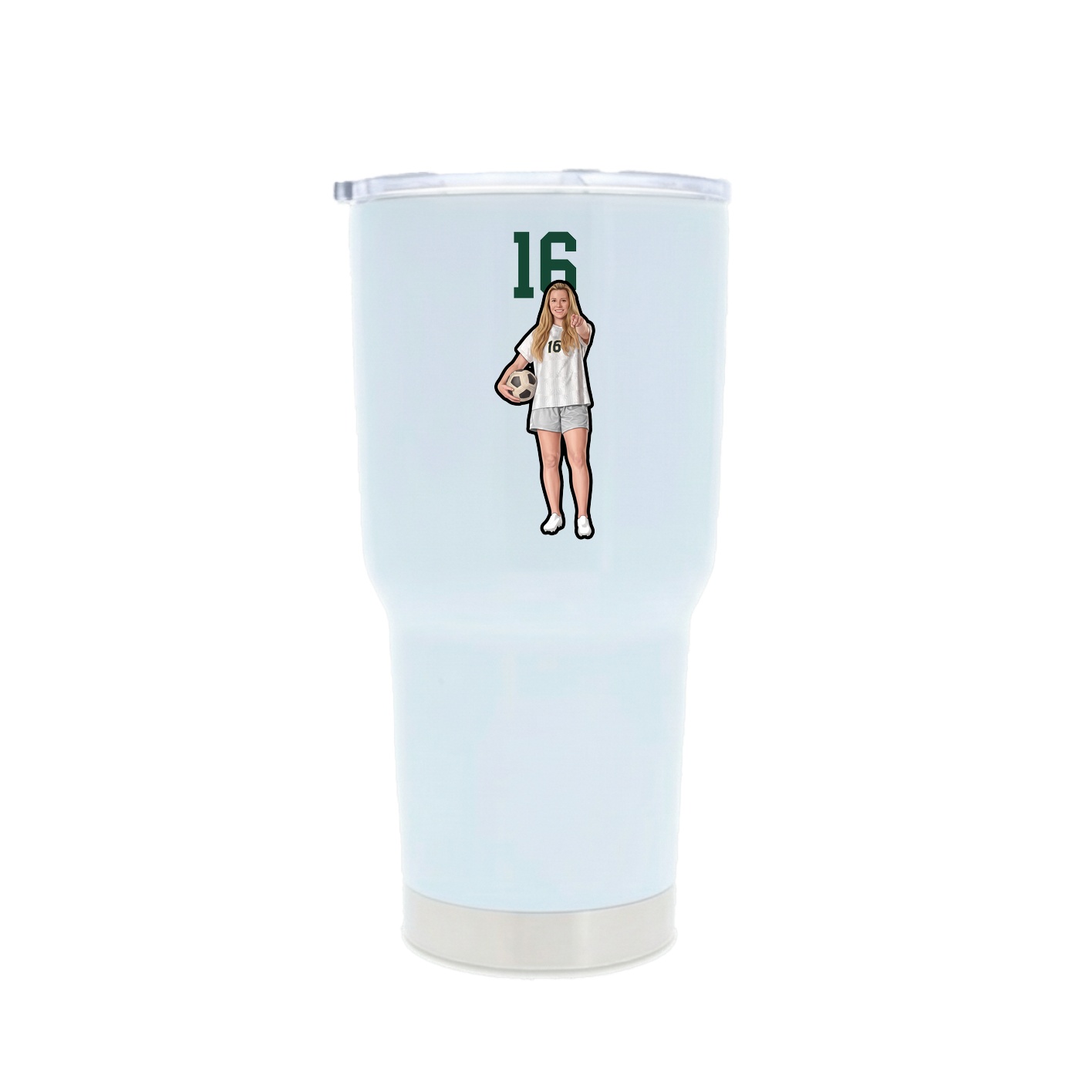30oz Stainless Steel Tumbler — Number Top in White