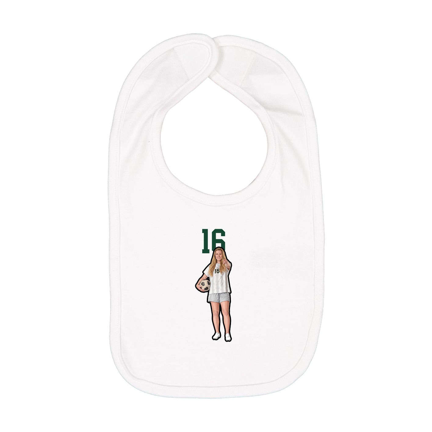 Infant Bib — Number Top in White