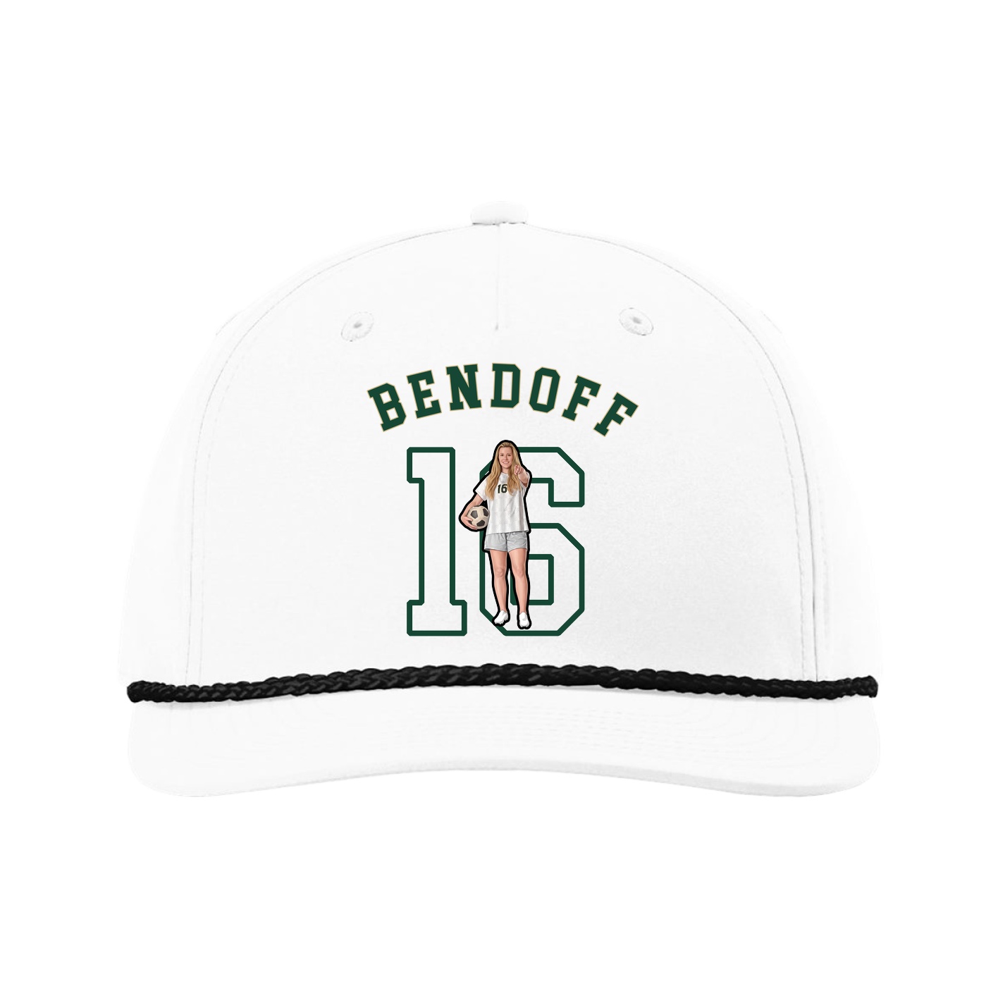 Five-Panel Classic Rope Cap — Shirsey Arch in White