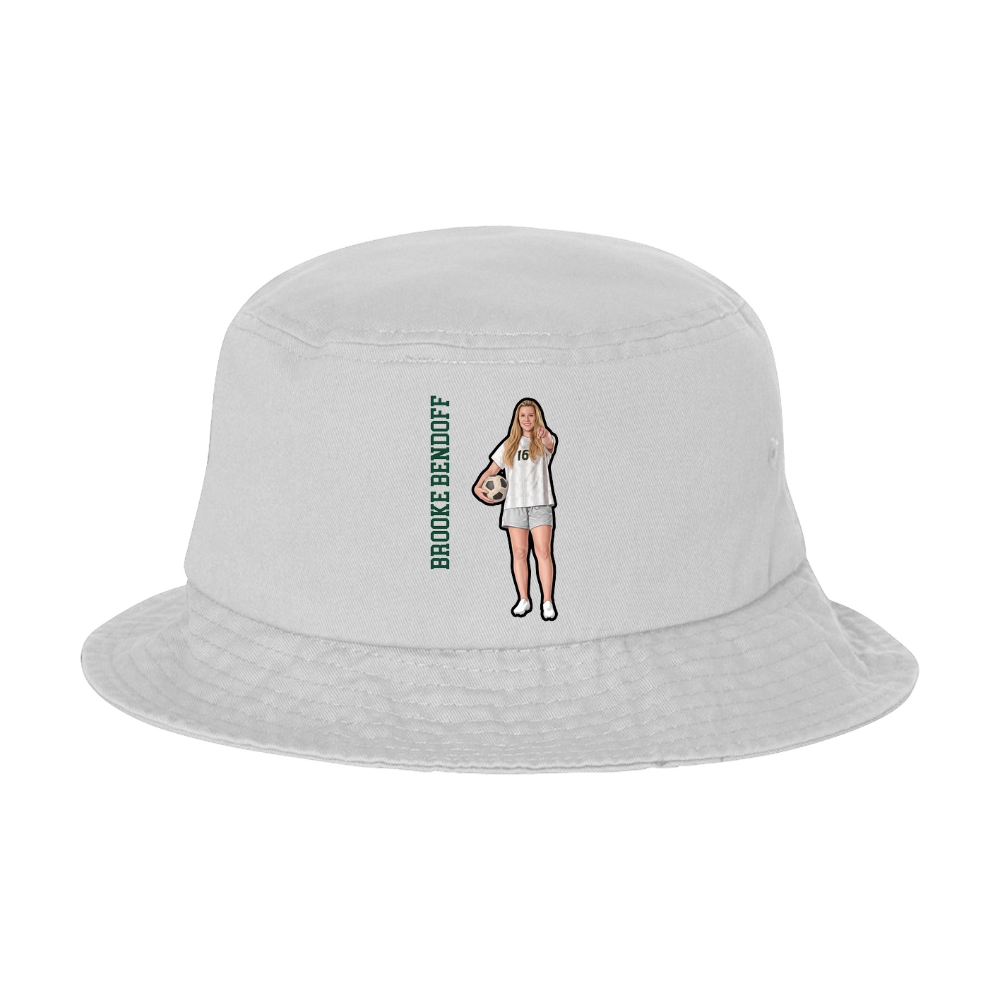 Bucket Cap — Name Vertical in White