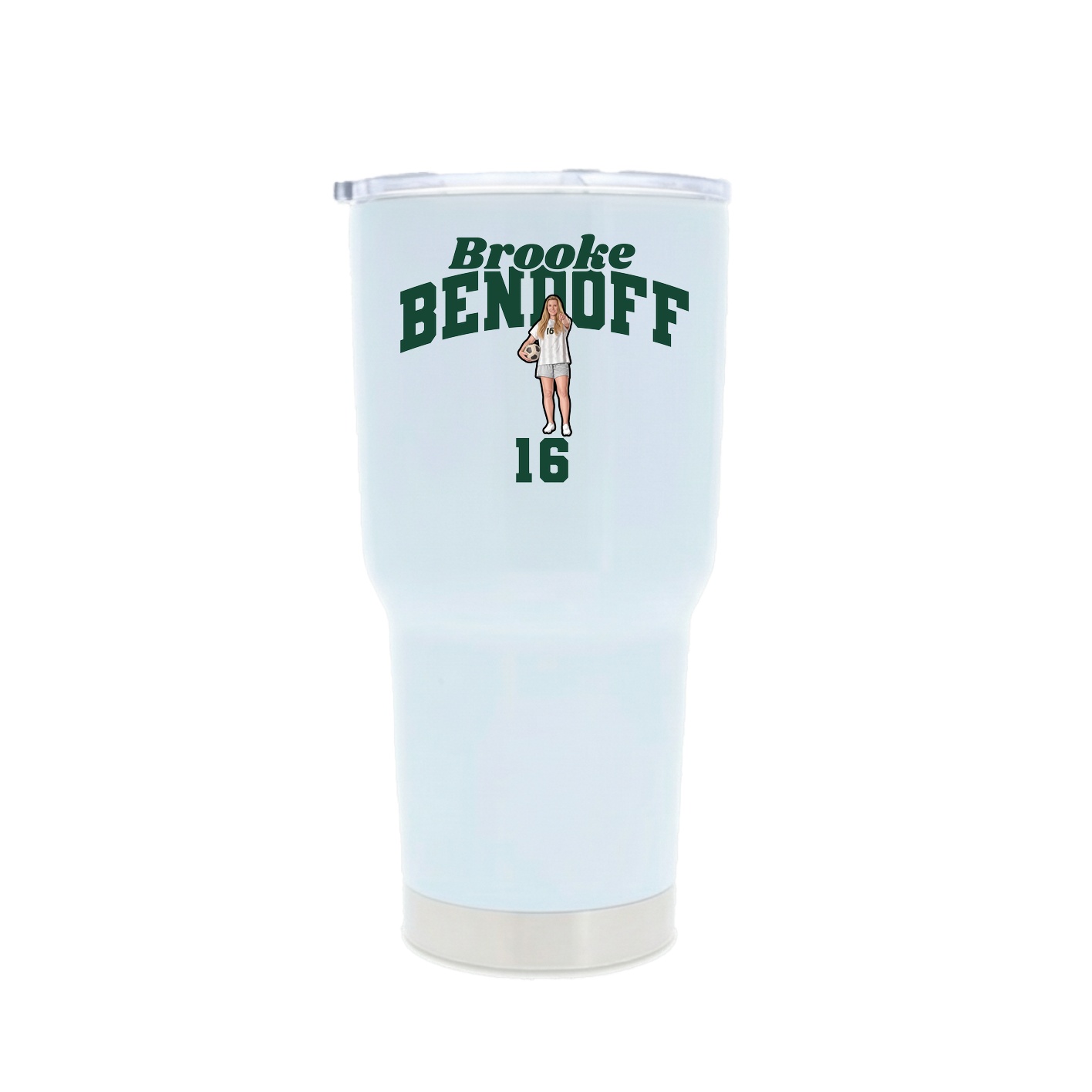 30oz Stainless Steel Tumbler — Signature Arch in White