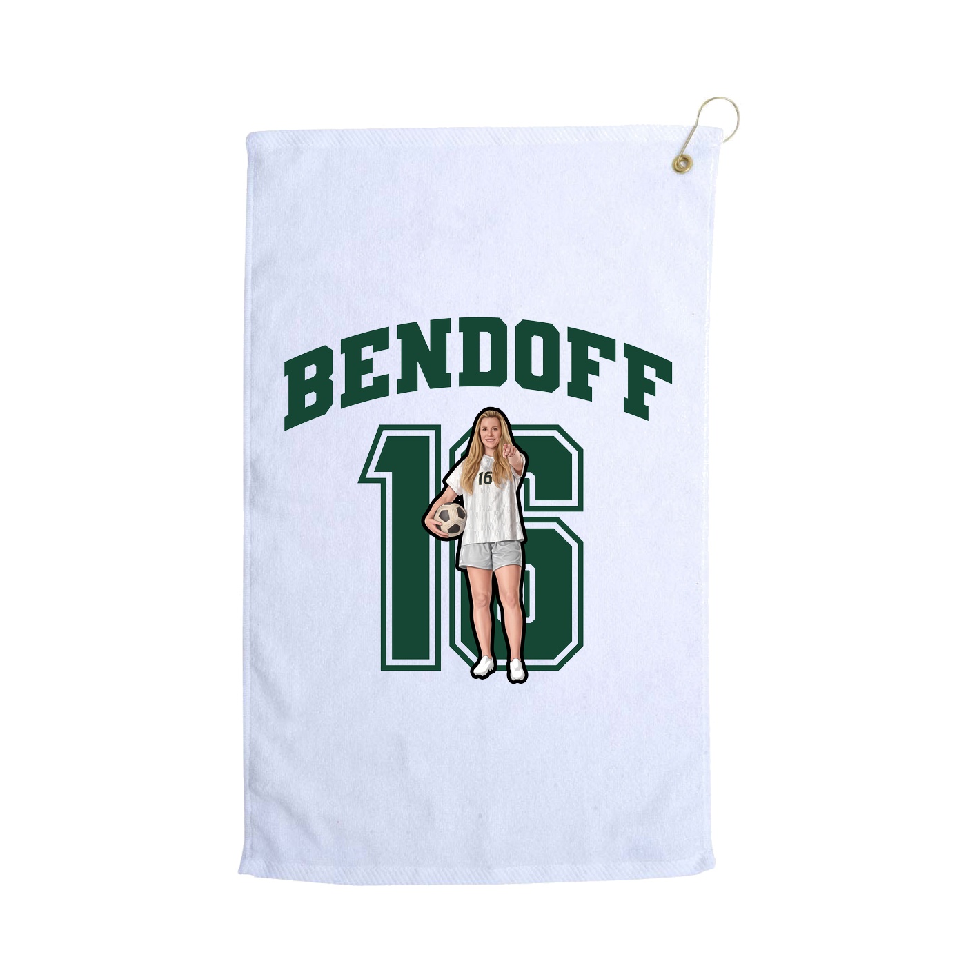 Golf Towel — Number in White