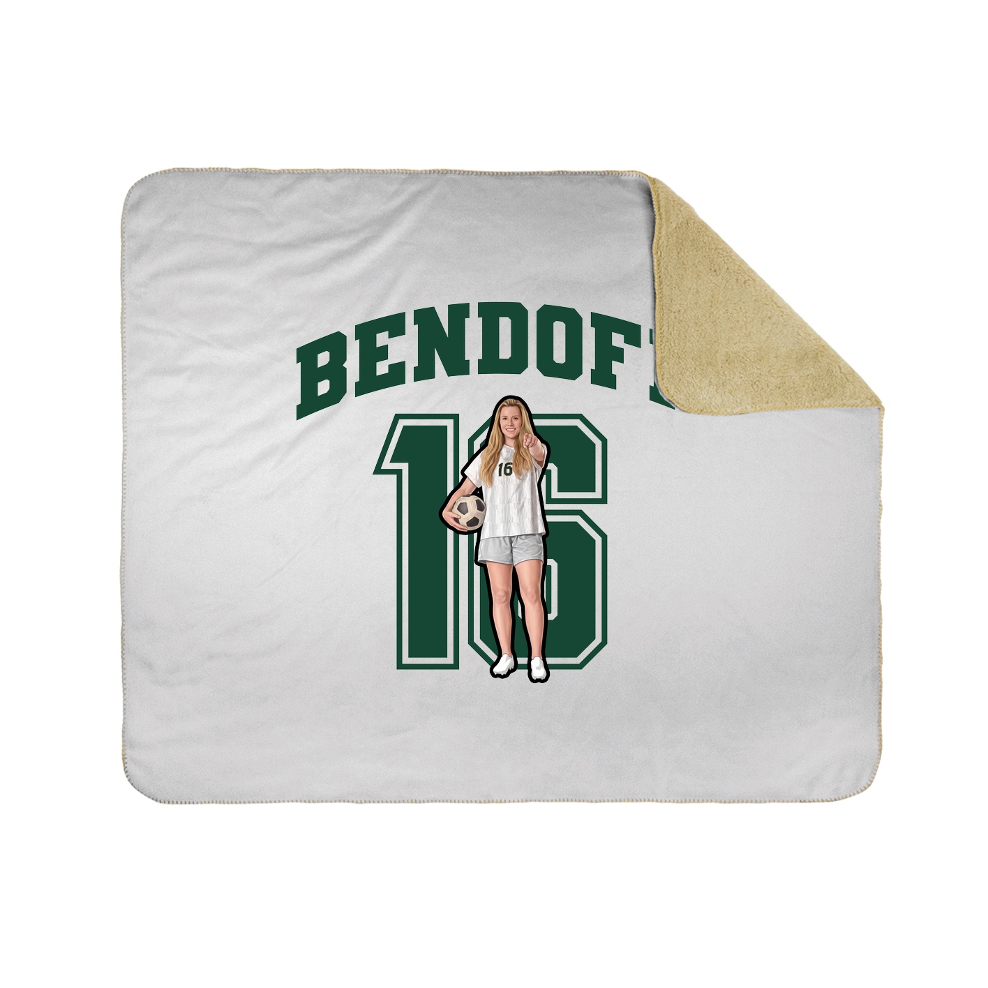 Throw Blanket — Number in White