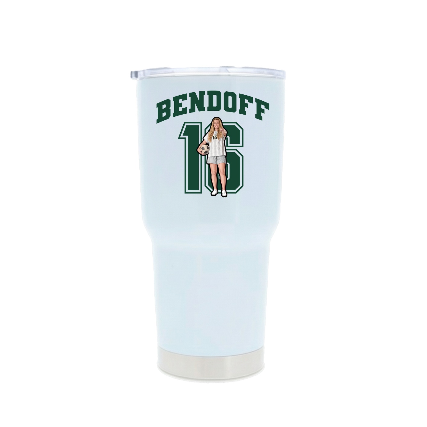 30oz Stainless Steel Tumbler — Number in White