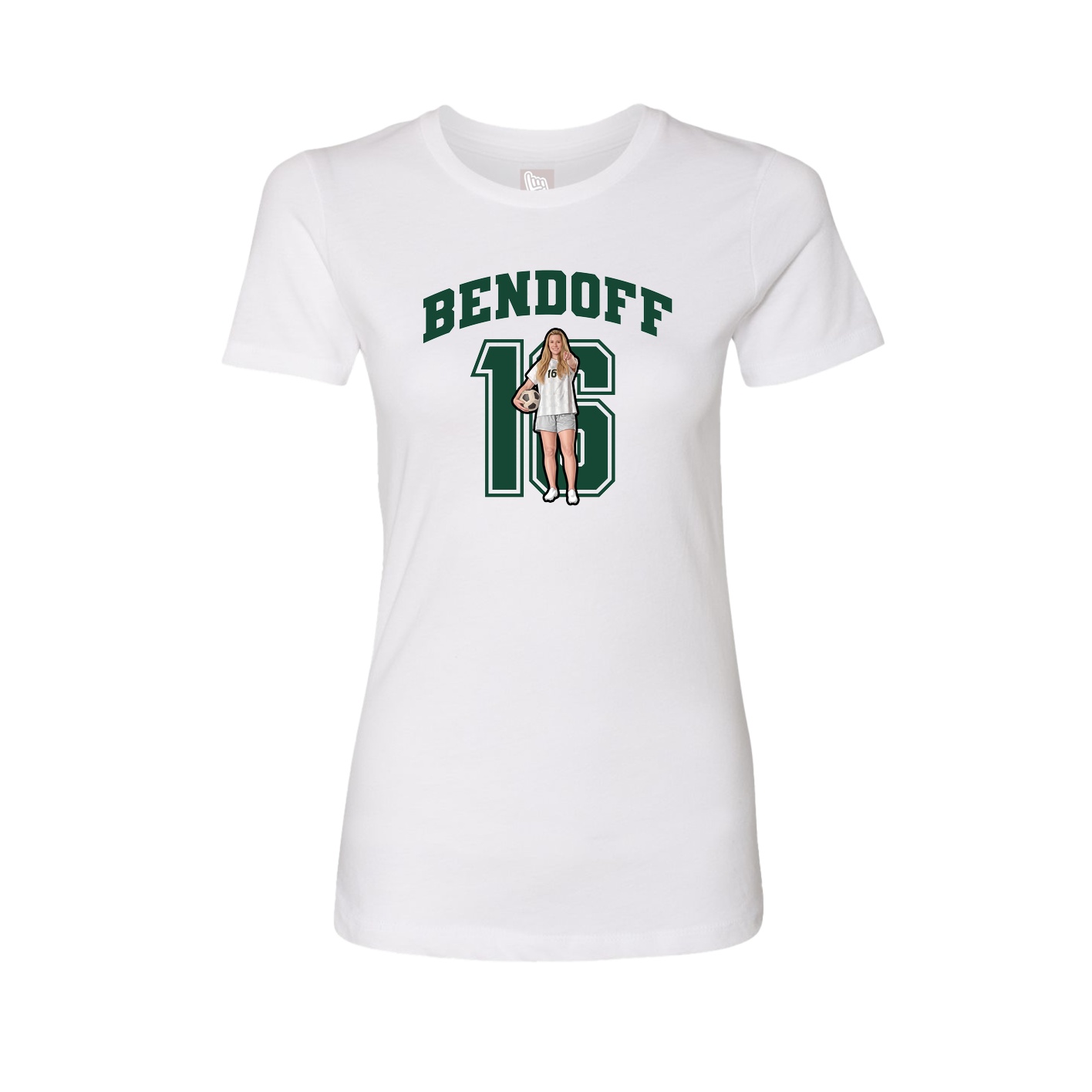 Fitted Women's Tee — Number in White