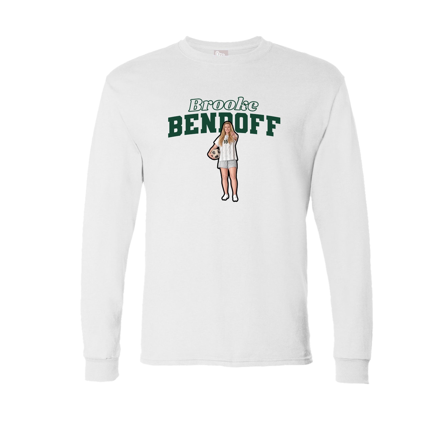 Long Sleeve Tee — Name Arch in White