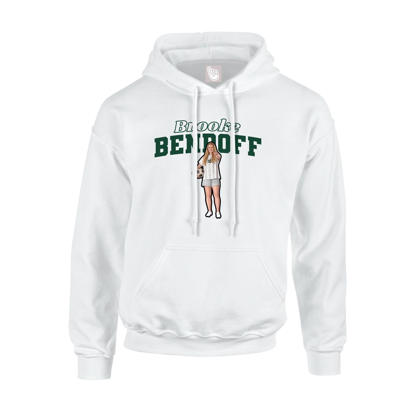 Youth Hoodie — Name Arch in White