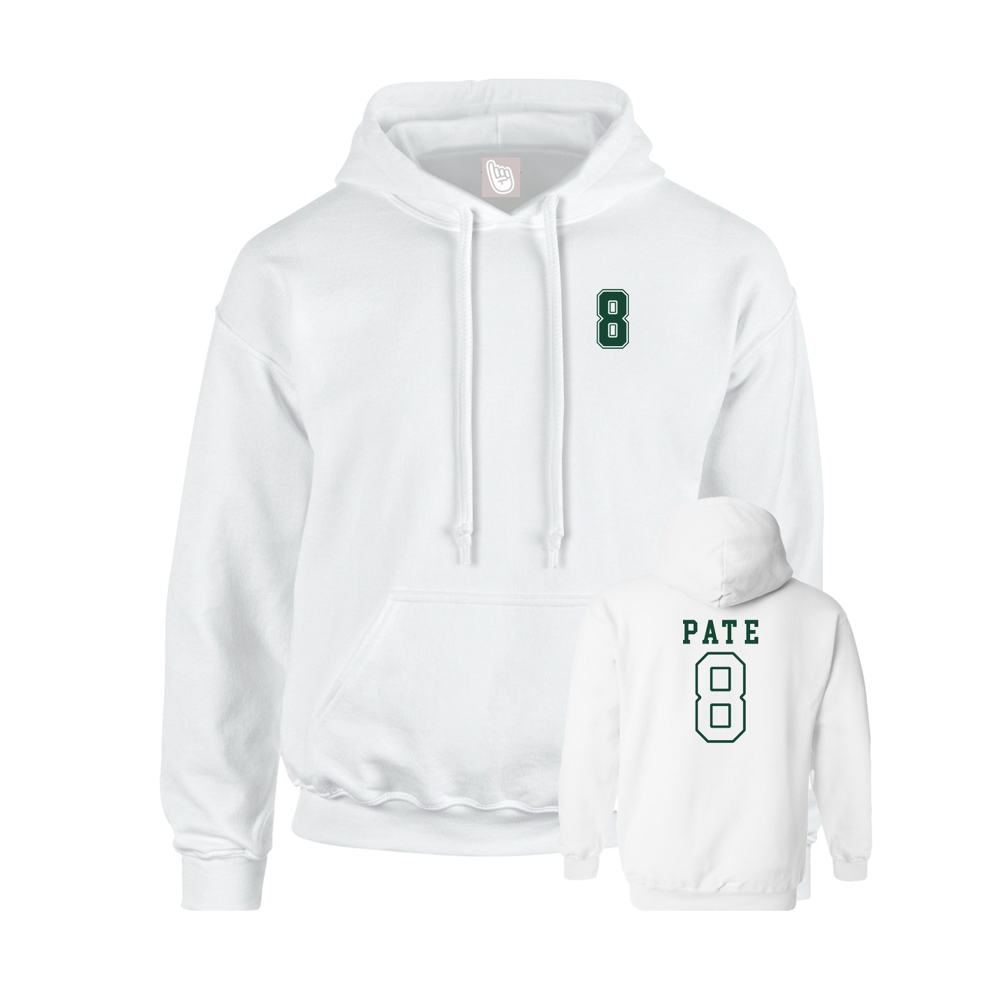 Hoodie — Chest Back in White