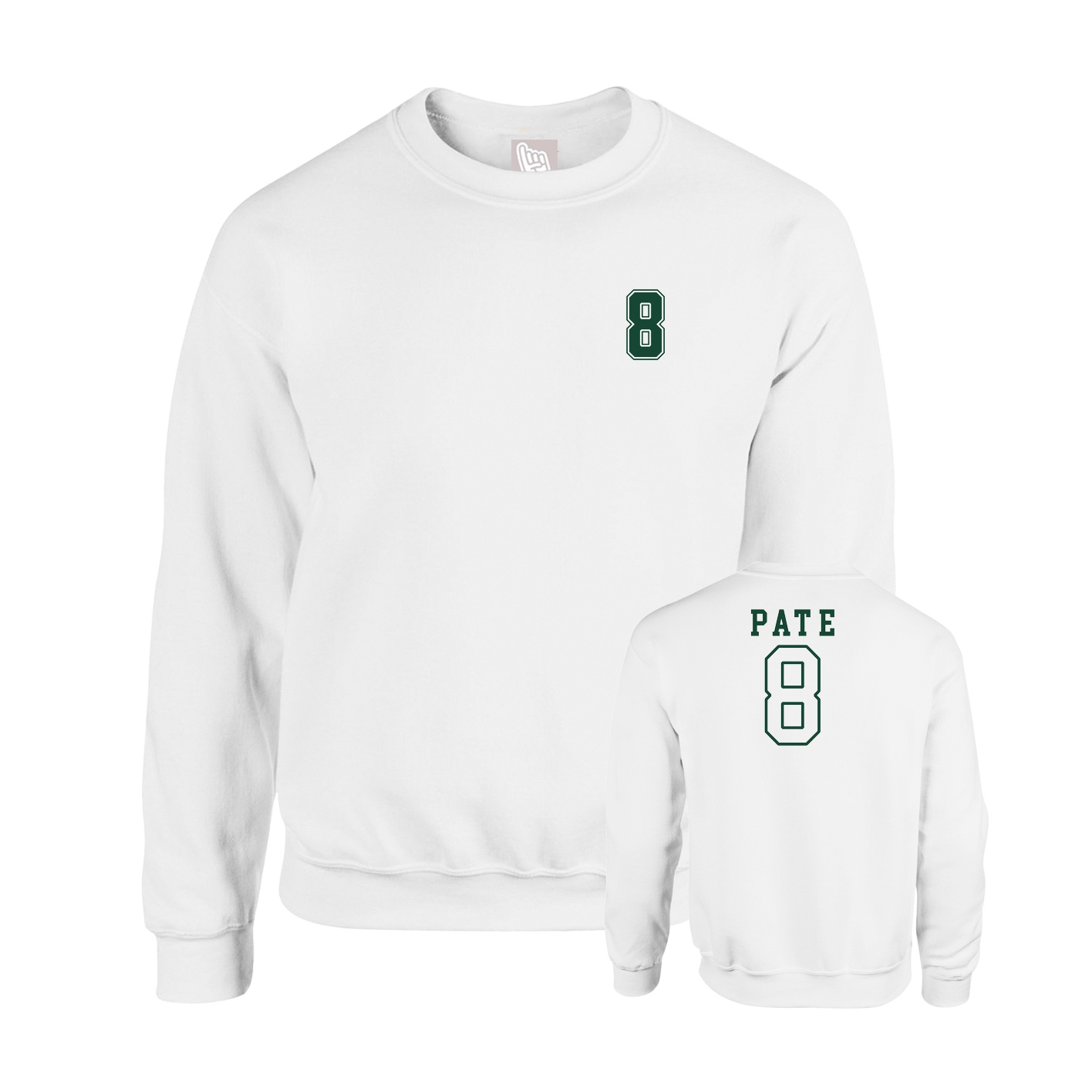 Fleece Crew — Chest Back in White