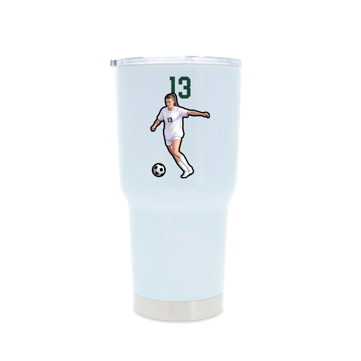 30oz Stainless Steel Tumbler — Number Top in White
