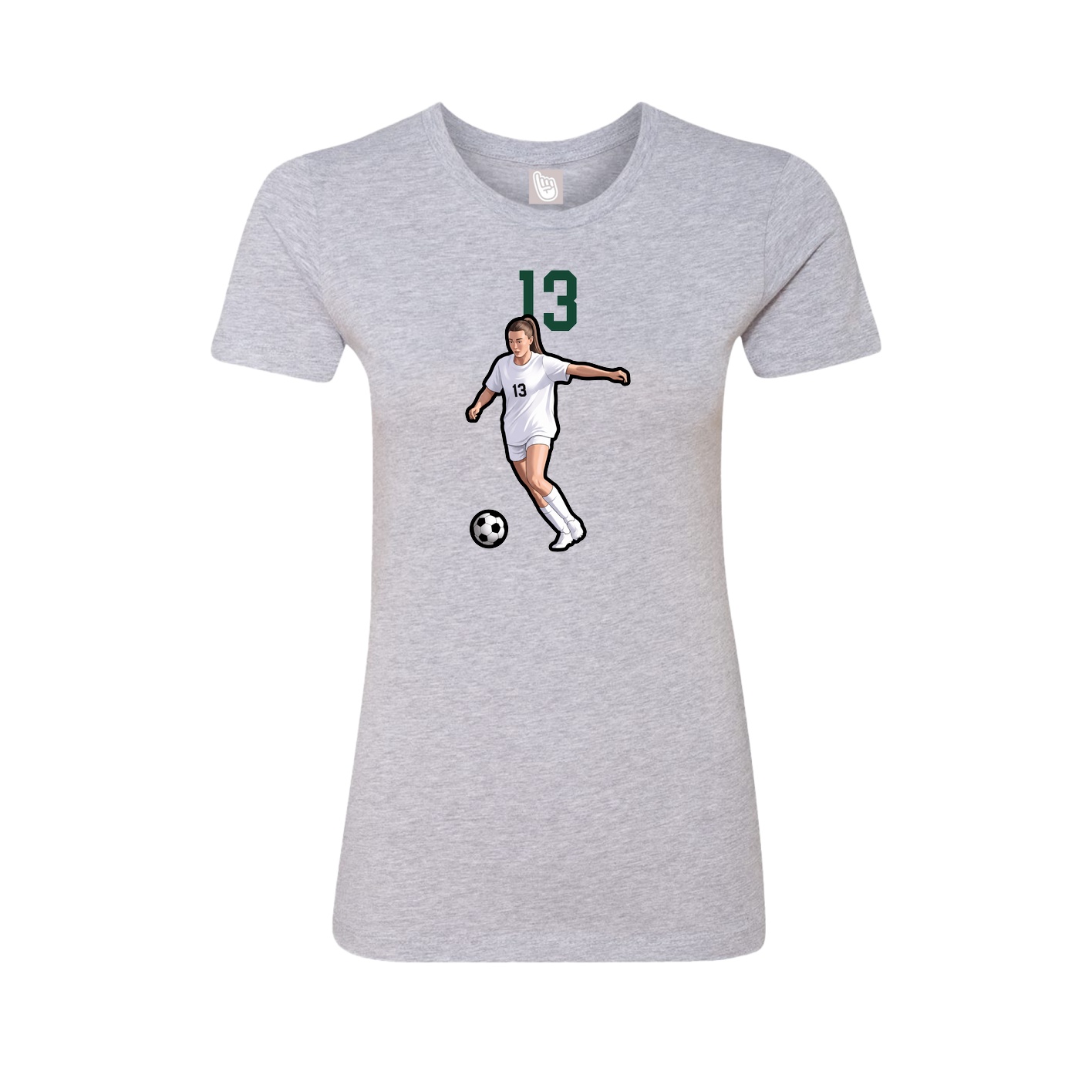 Fitted Women's Tee — Number Top in Grey