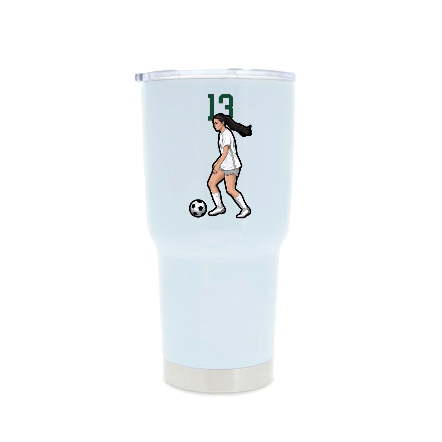 30oz Stainless Steel Tumbler — Number Top in White
