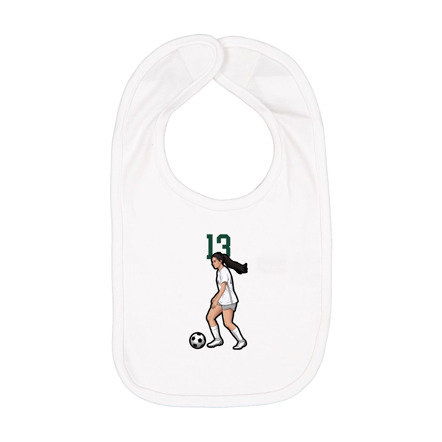 Infant Bib — Number Top in White
