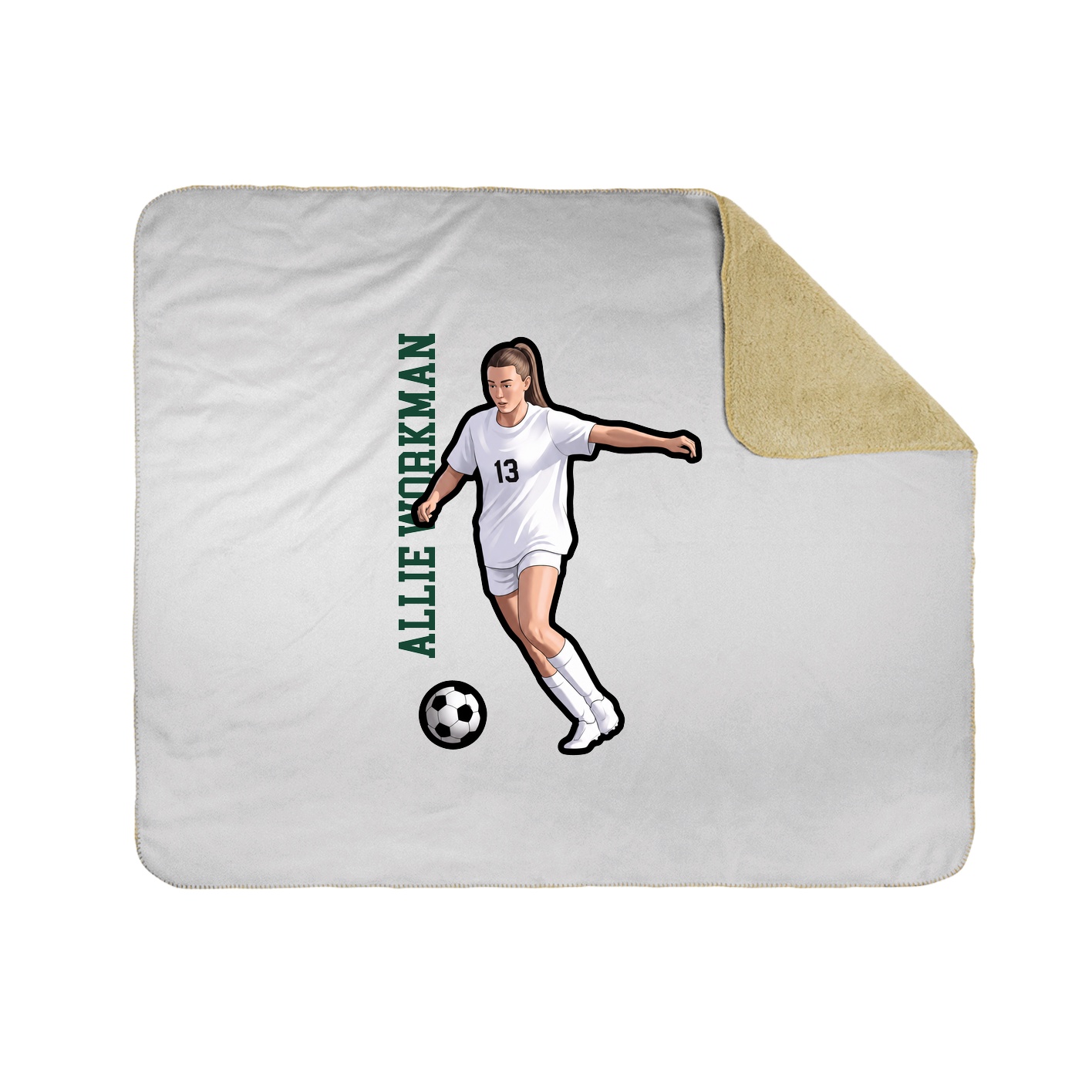 Throw Blanket — Name Vertical in White