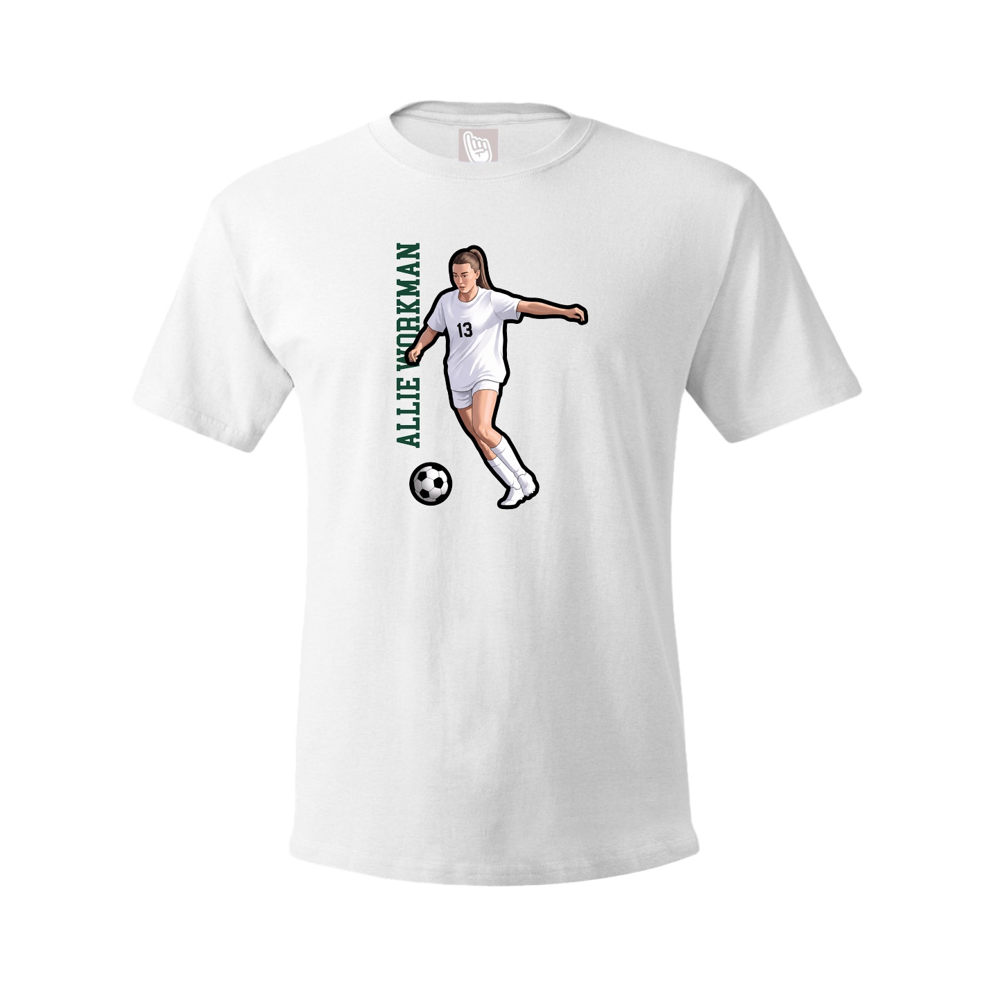Tee — Name Vertical in White