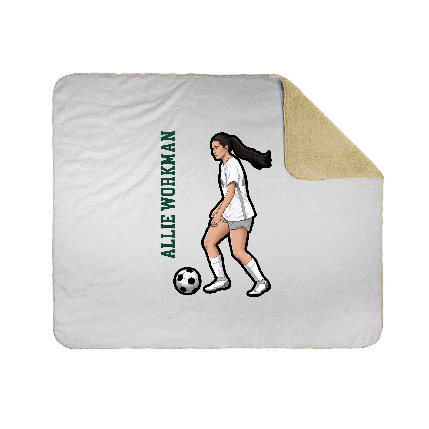 Throw Blanket — Name Vertical in White