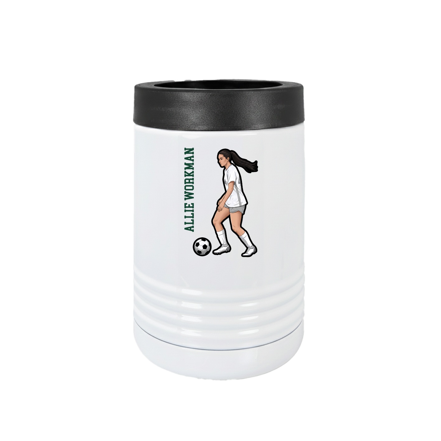 Beverage Holder — Name Vertical in White