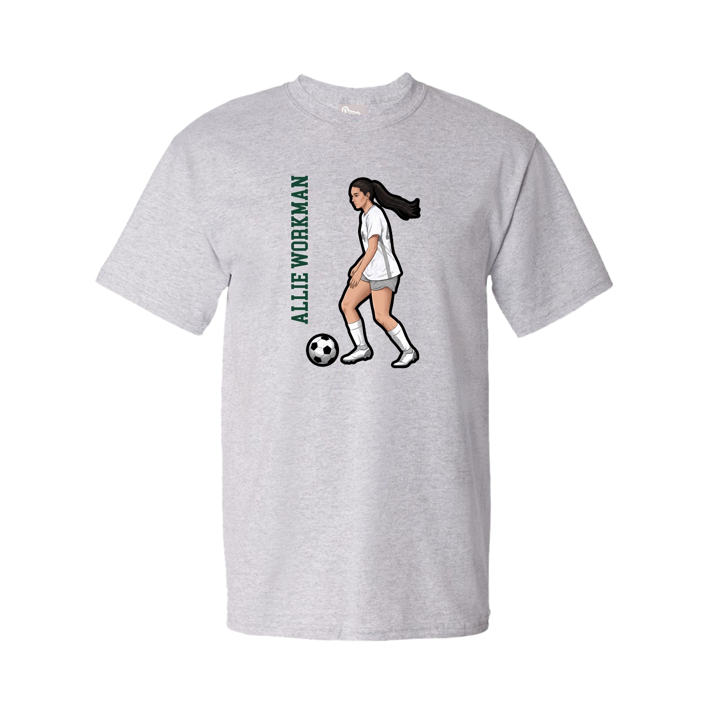 Tee — Name Vertical in Grey