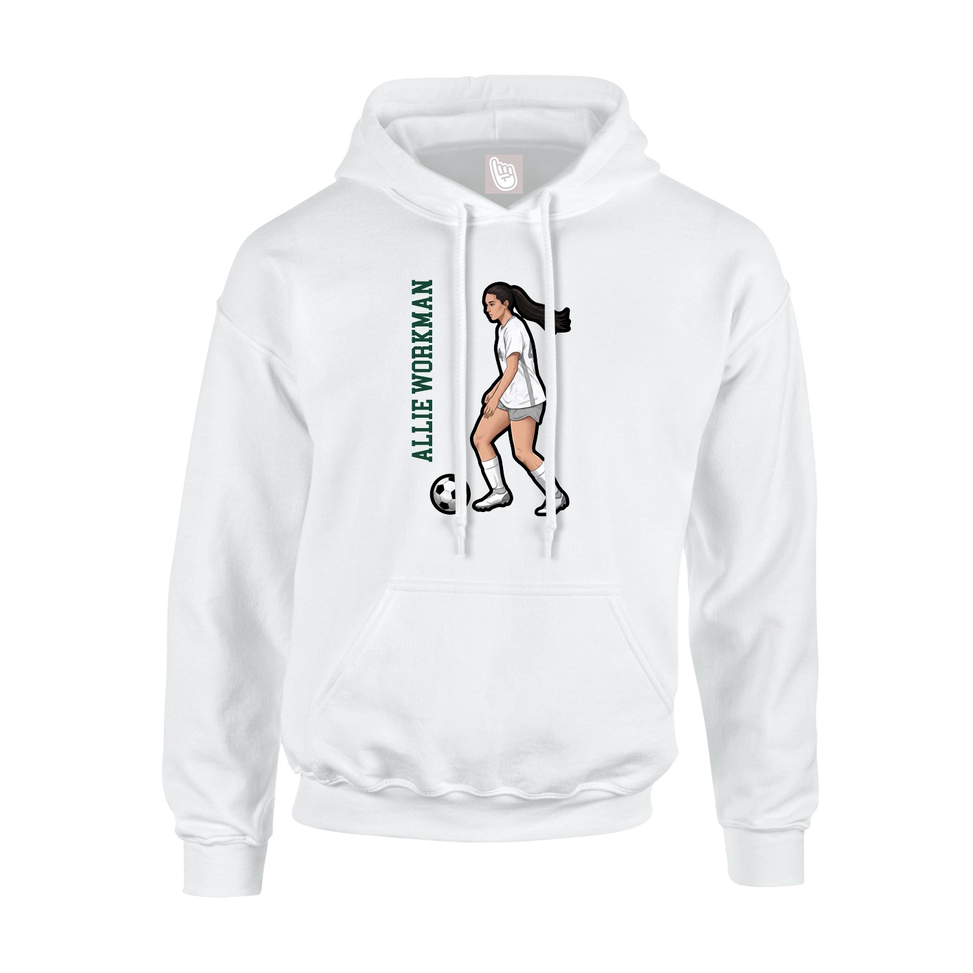 Hoodie — Name Vertical in White