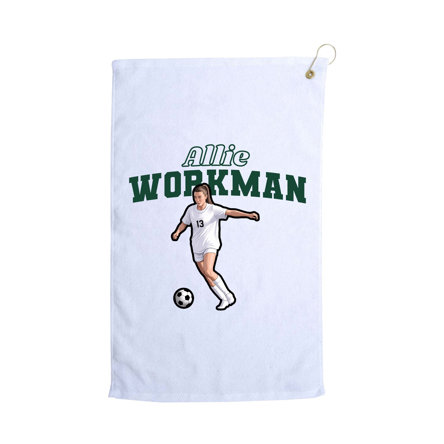 Golf Towel — Name Arch in White
