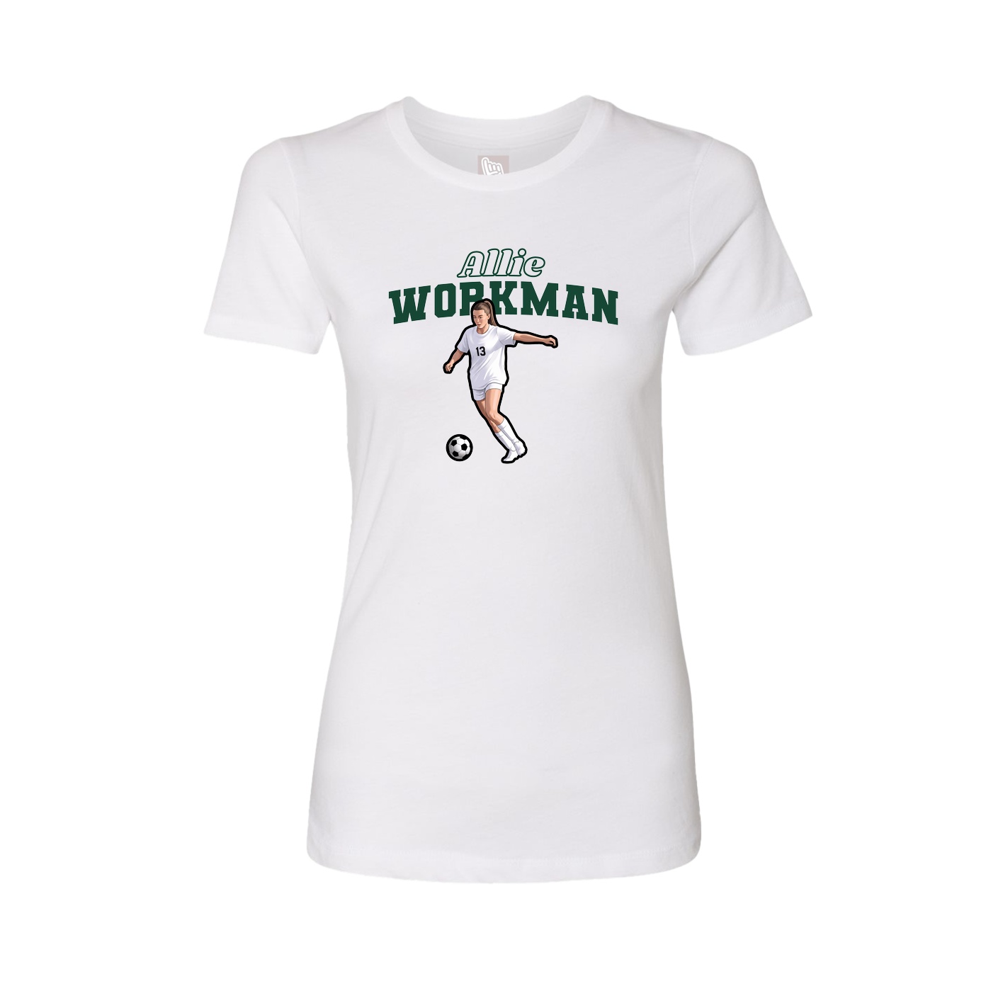 Fitted Women's Tee — Name Arch in White