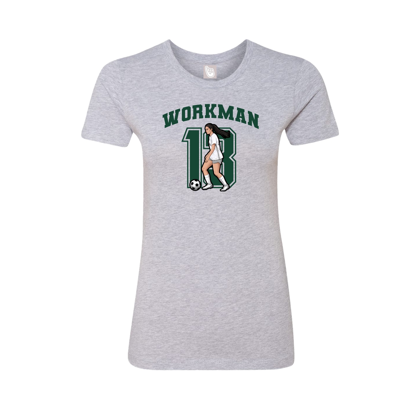 Fitted Women's Tee — Number in Grey