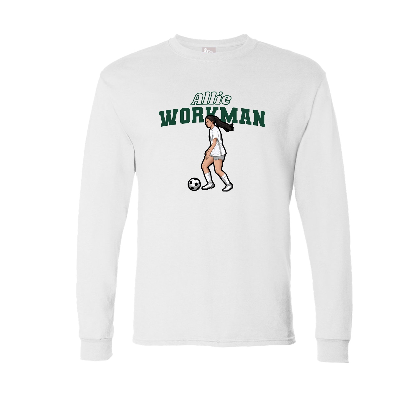 Long Sleeve Tee — Name Arch in White