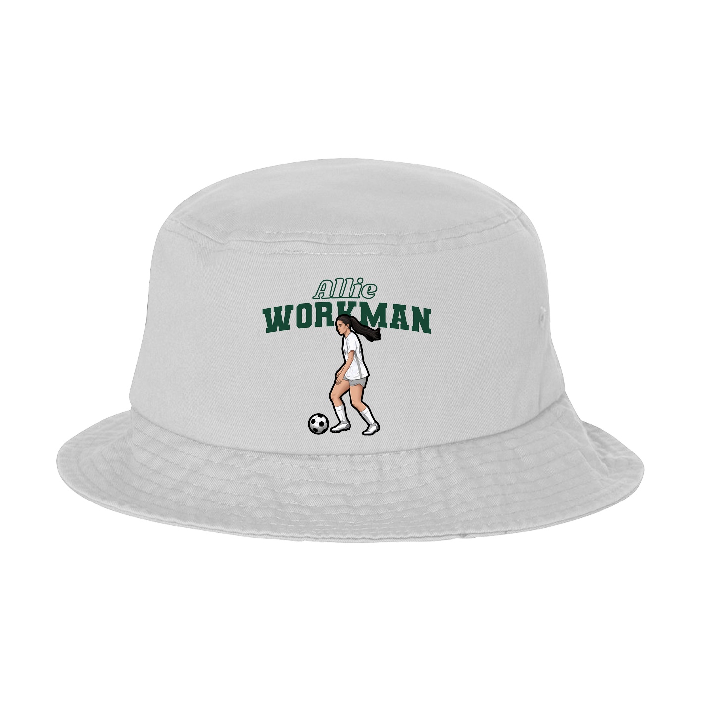 Bucket Cap — Name Arch in White
