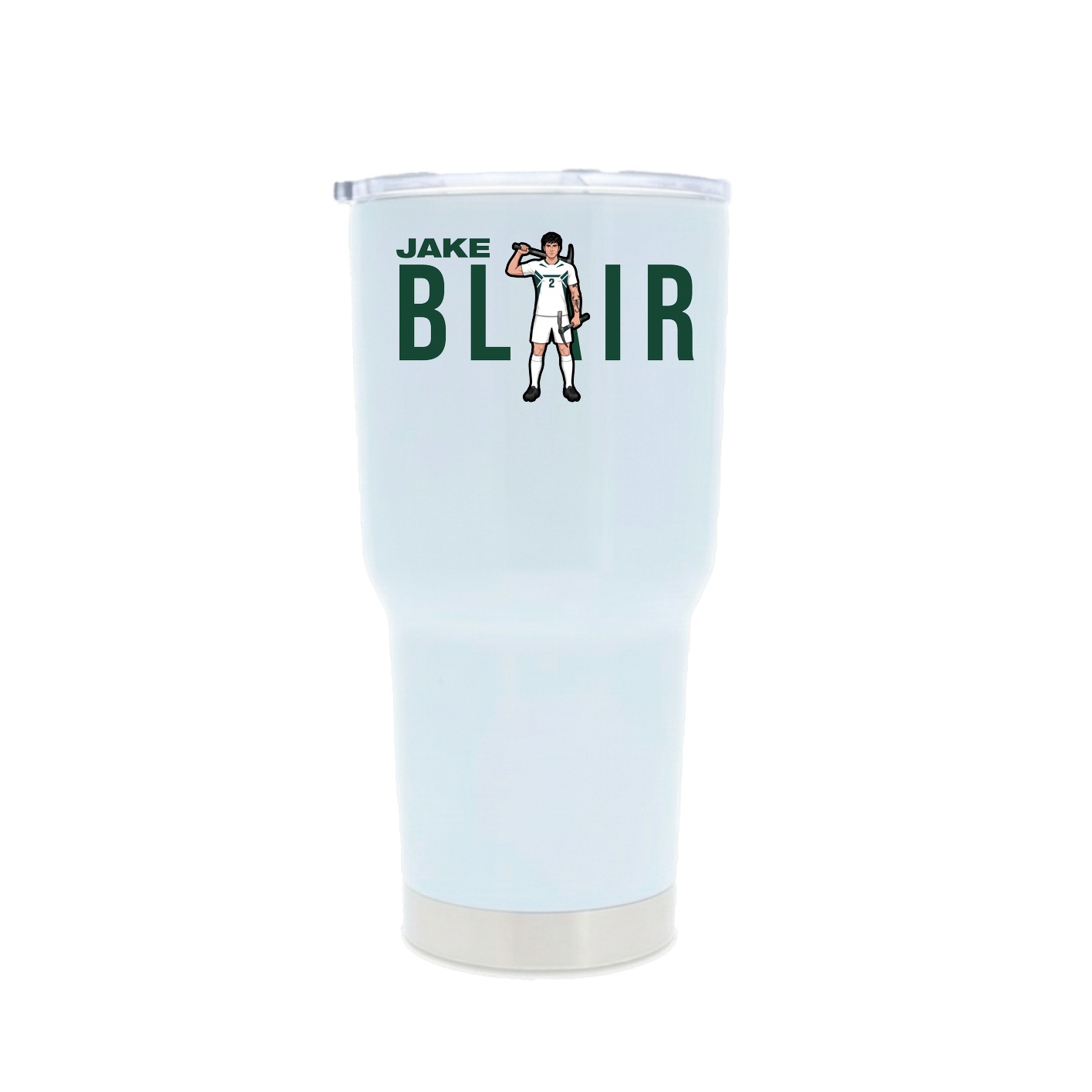 30oz Stainless Steel Tumbler — Player Name in White