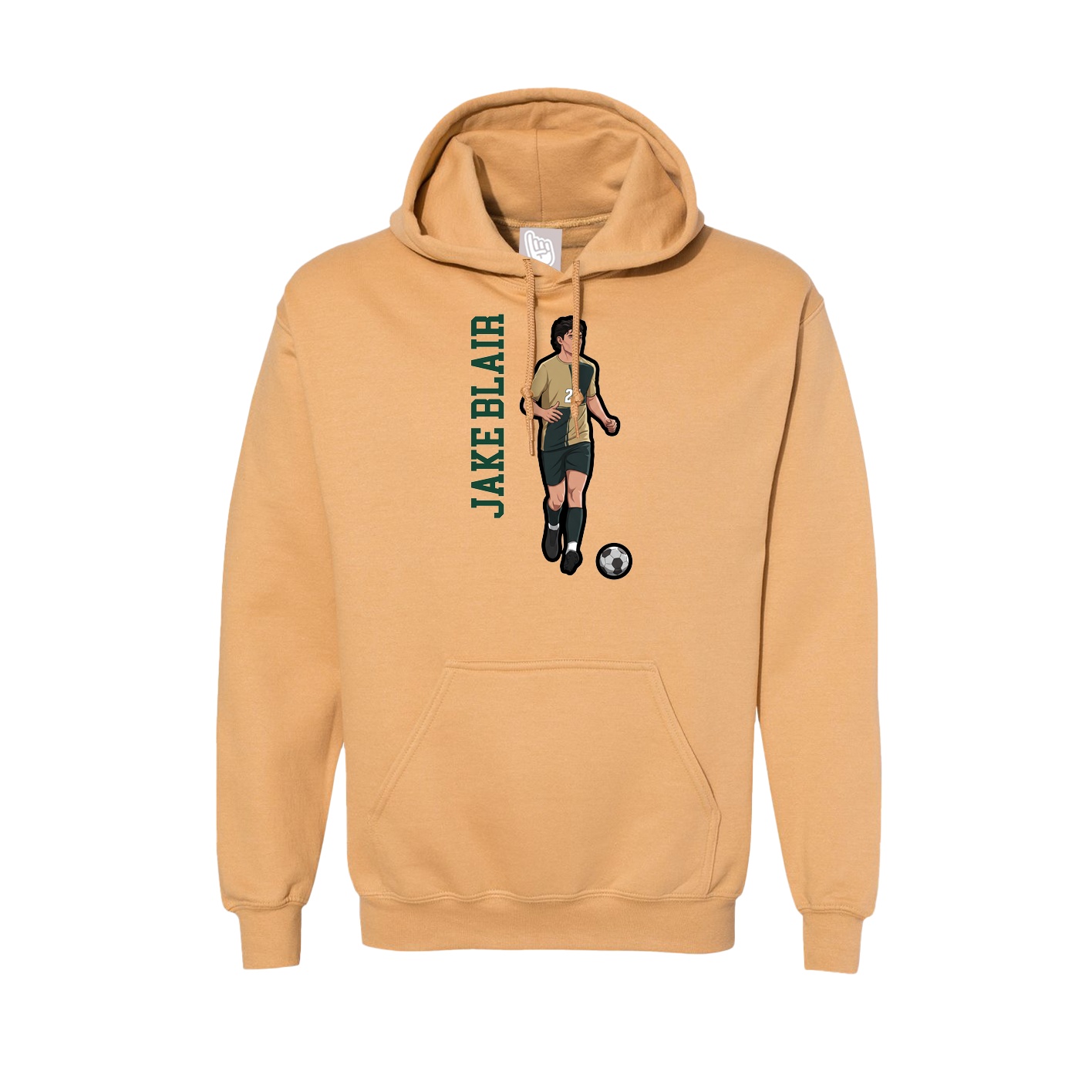 Hoodie — Name Vertical in Vegas Gold