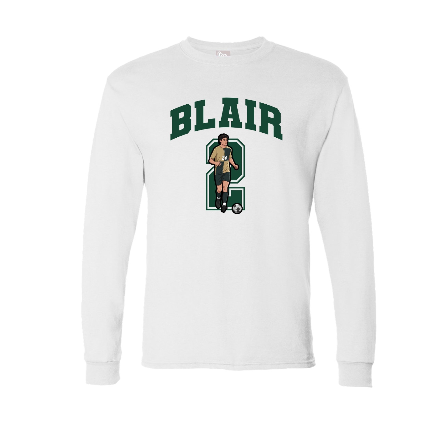 Long Sleeve Tee — Number in White