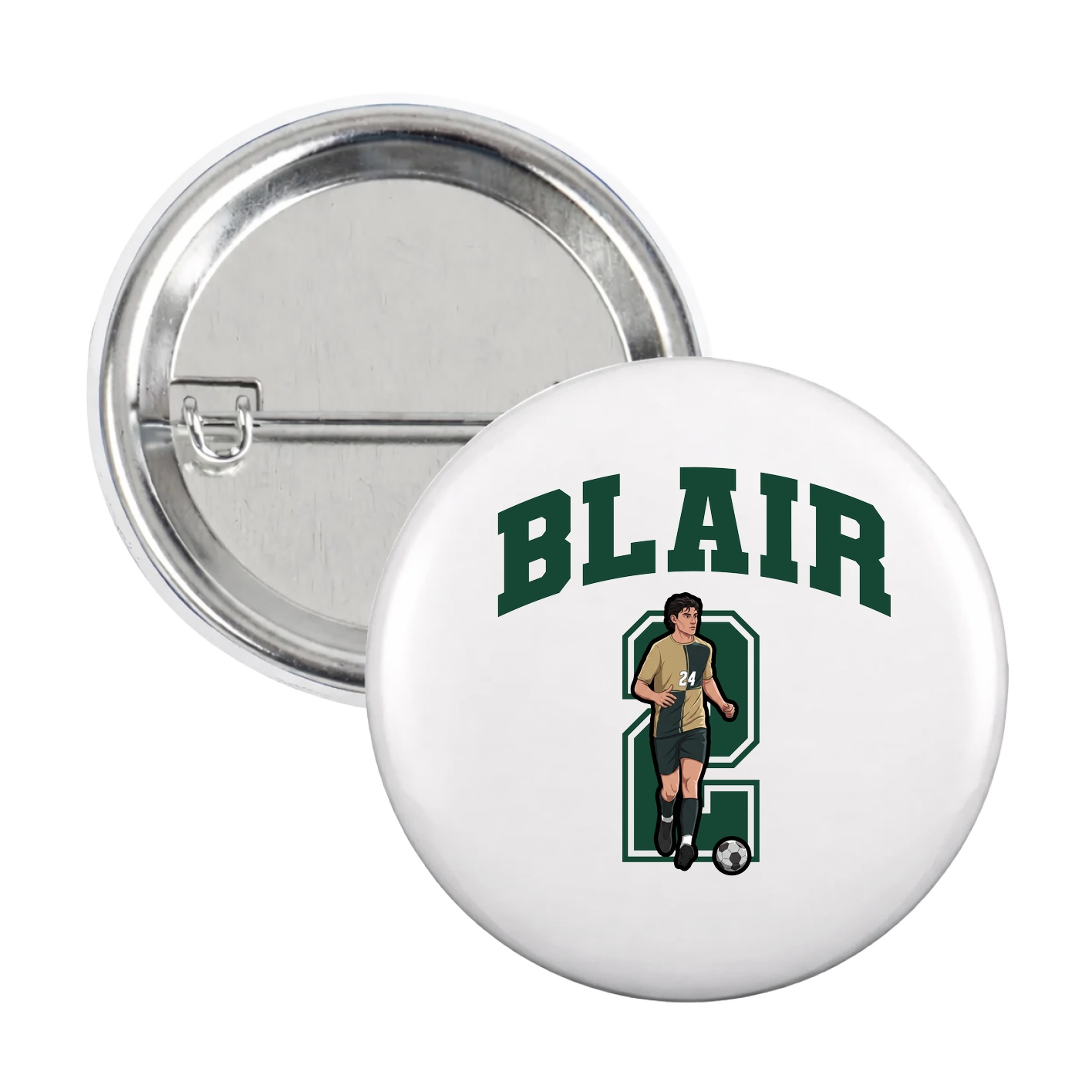 Game Day Button — Number in White