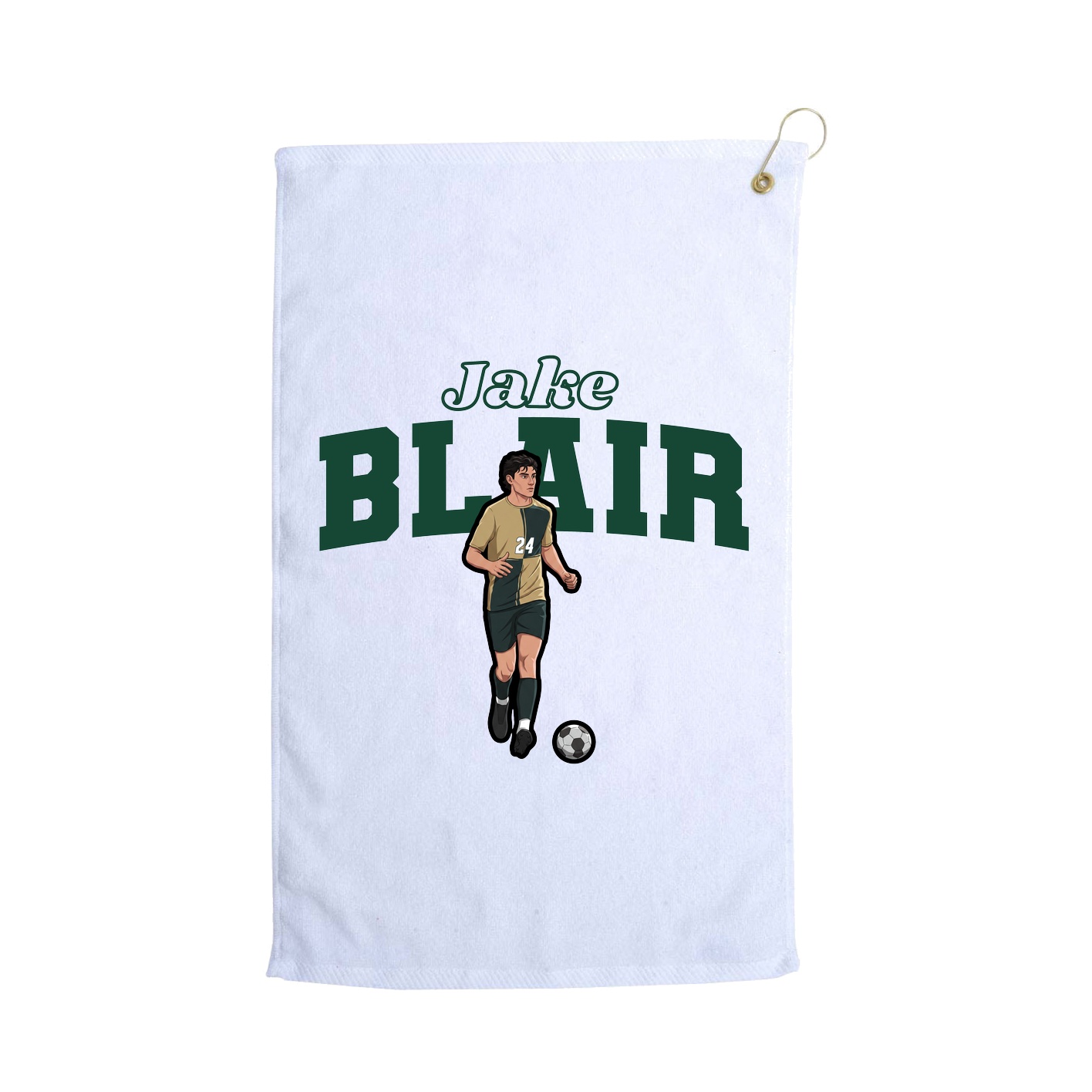 Golf Towel — Name Arch in White