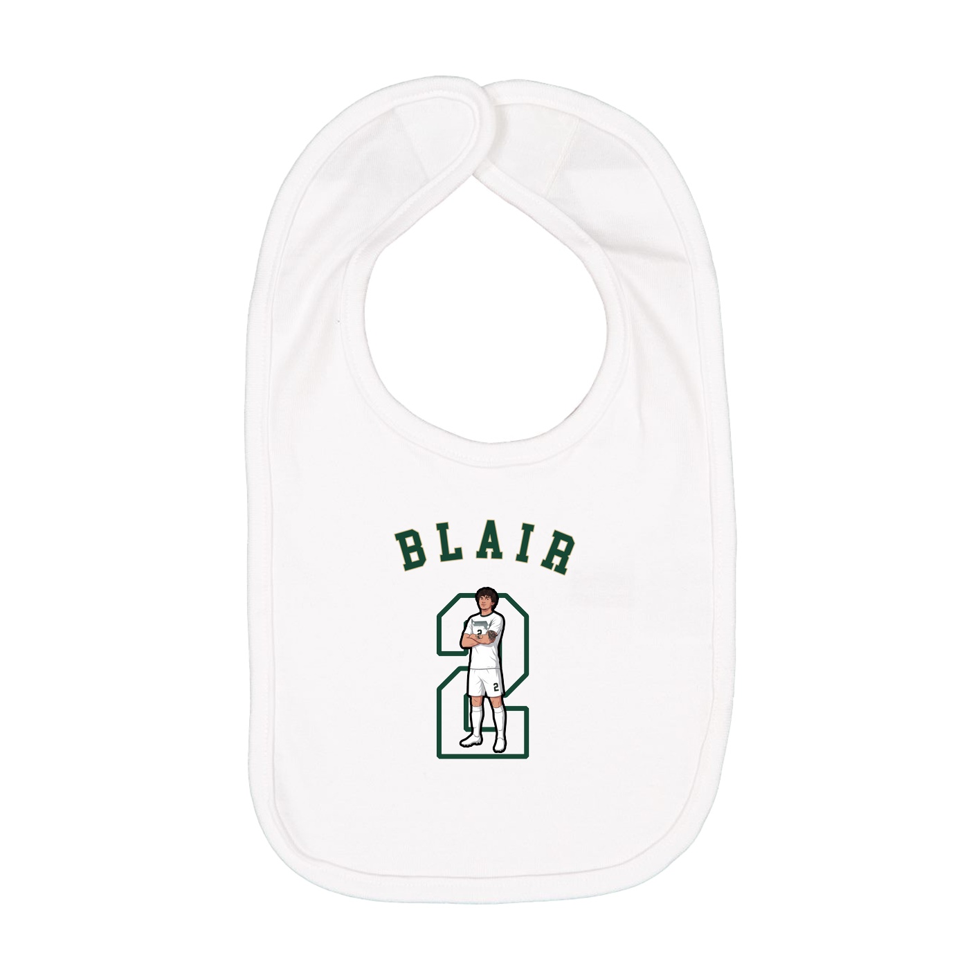 Infant Bib — Shirsey Arch in White