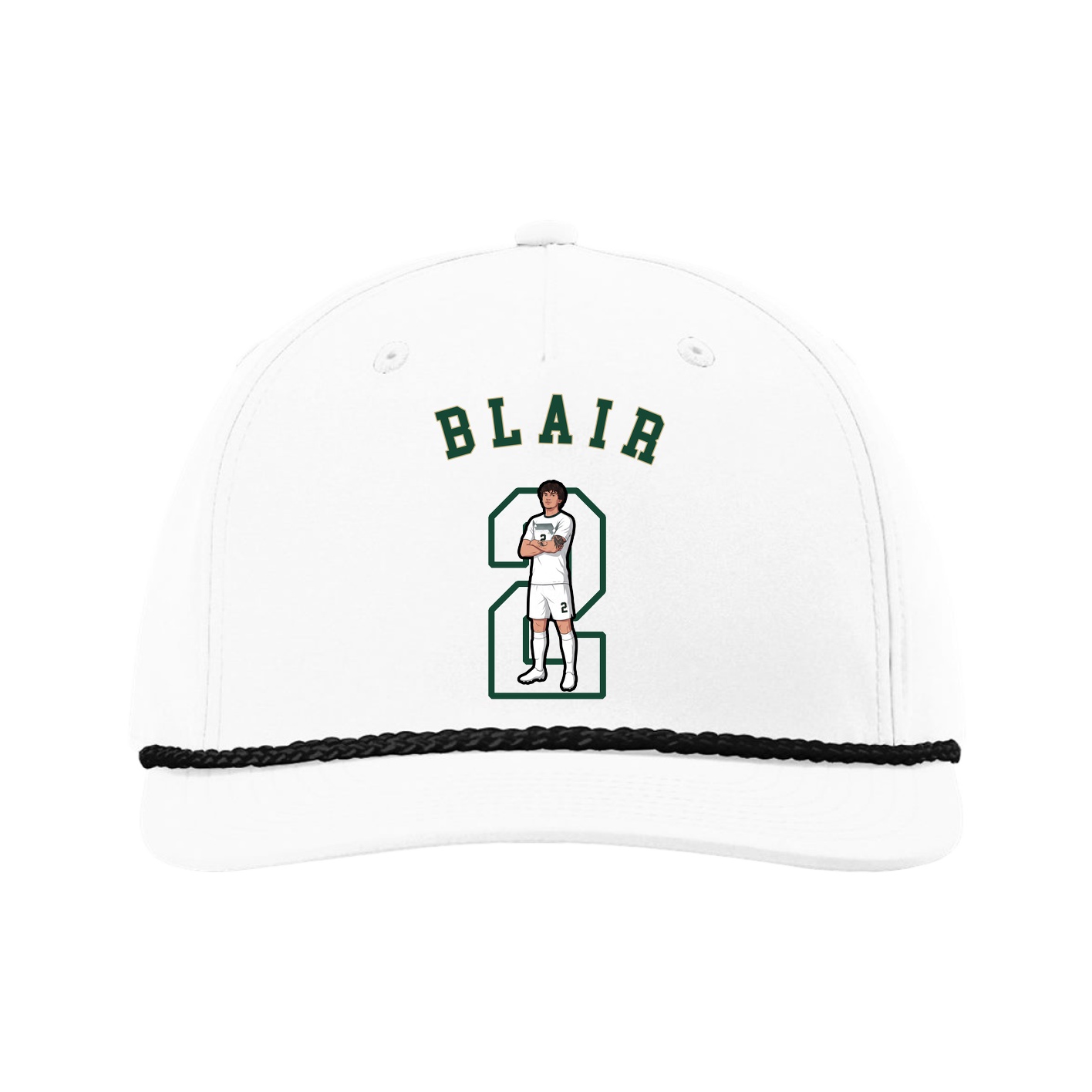 Five-Panel Classic Rope Cap — Shirsey Arch in White