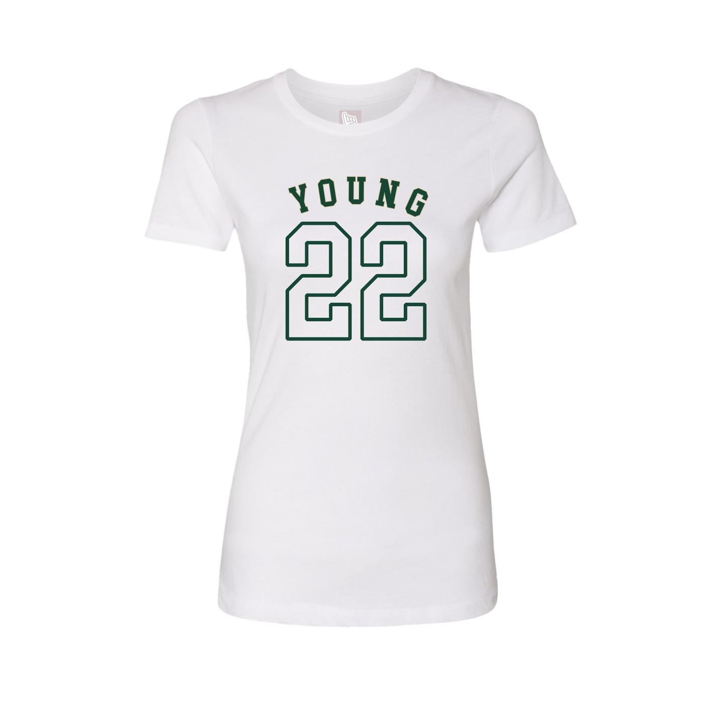 Fitted Women's Tee — Shirsey Arch in White