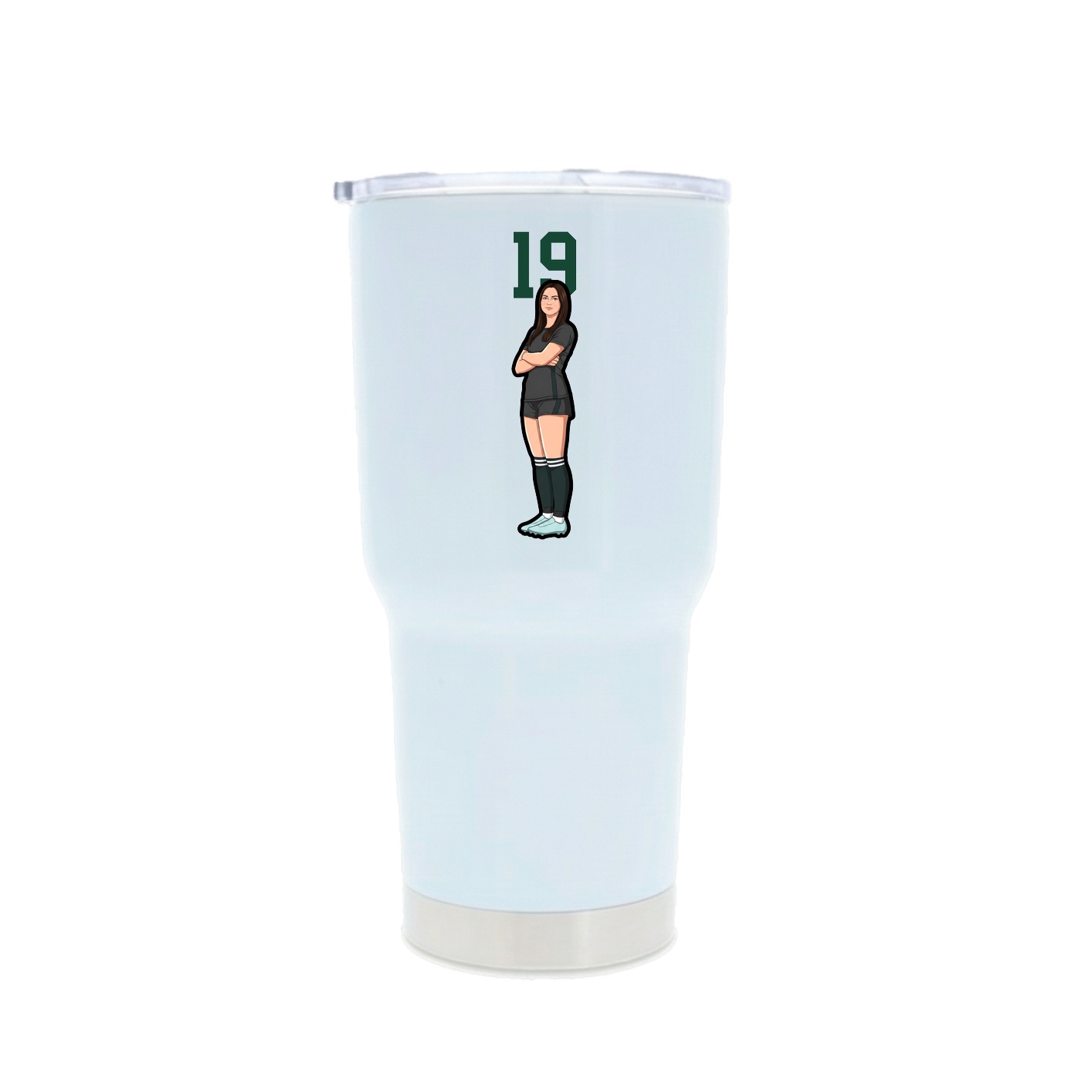 30oz Stainless Steel Tumbler — Number Top in White
