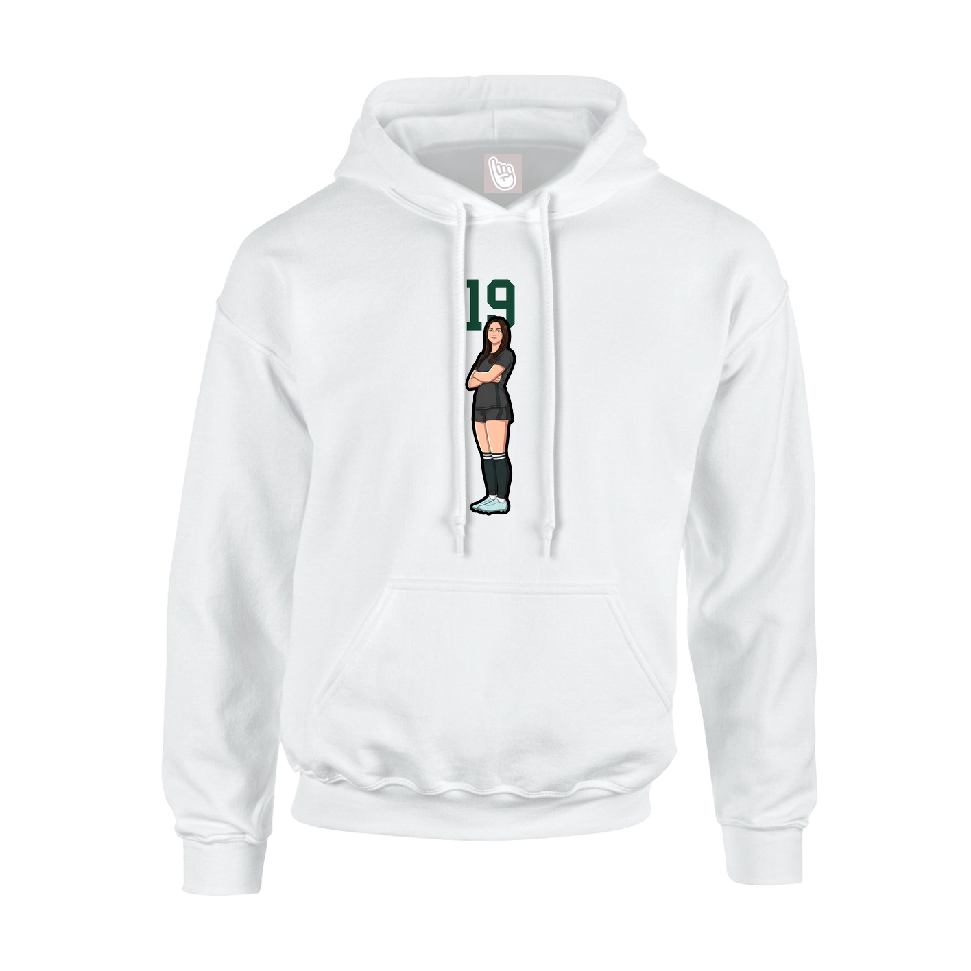 Hoodie — Number Top in White